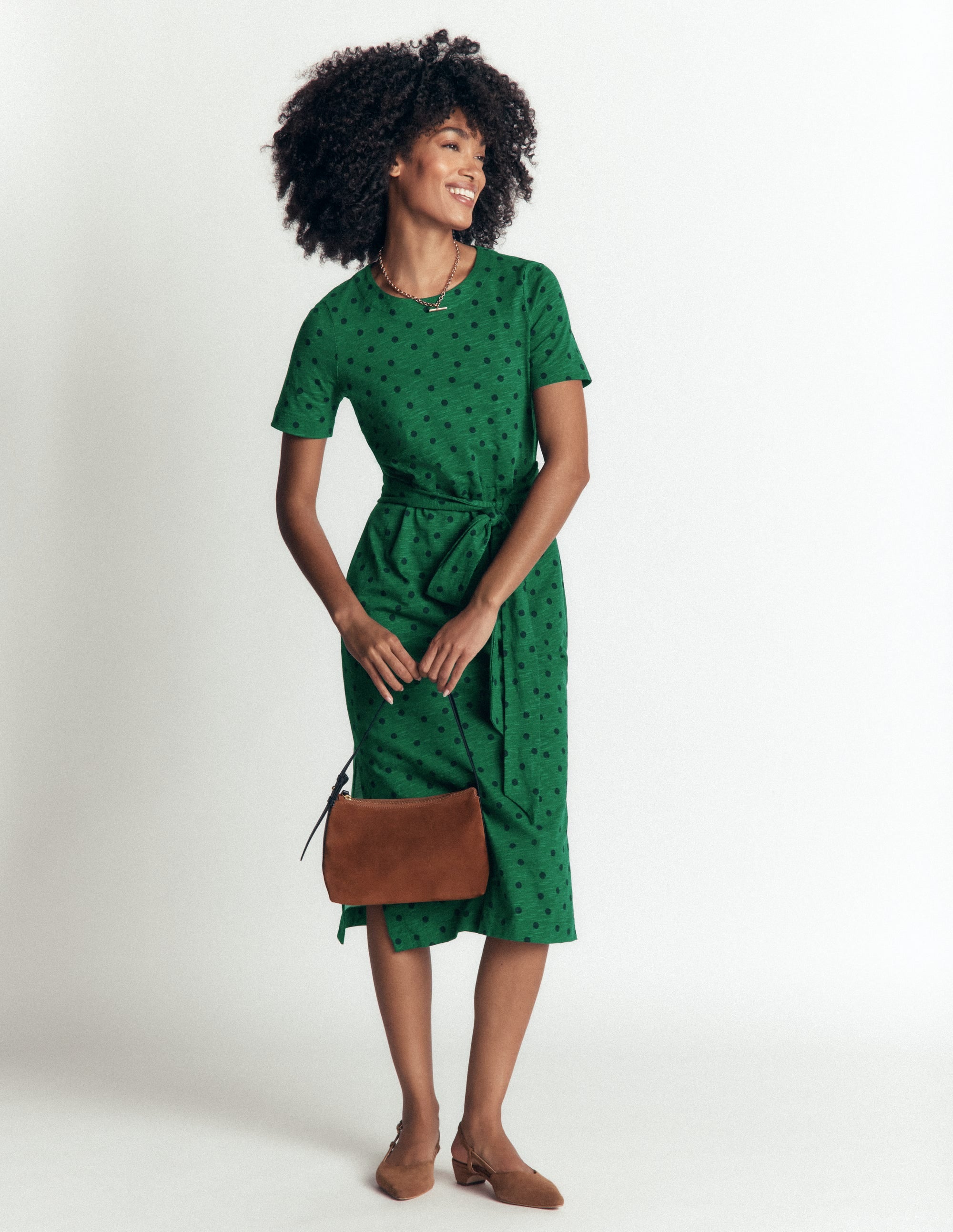 T-Shirt Jersey Midi Dress-Hunter Green, Boden Spot - Image 4