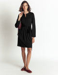 Adele Belted Jersey Dress-Black