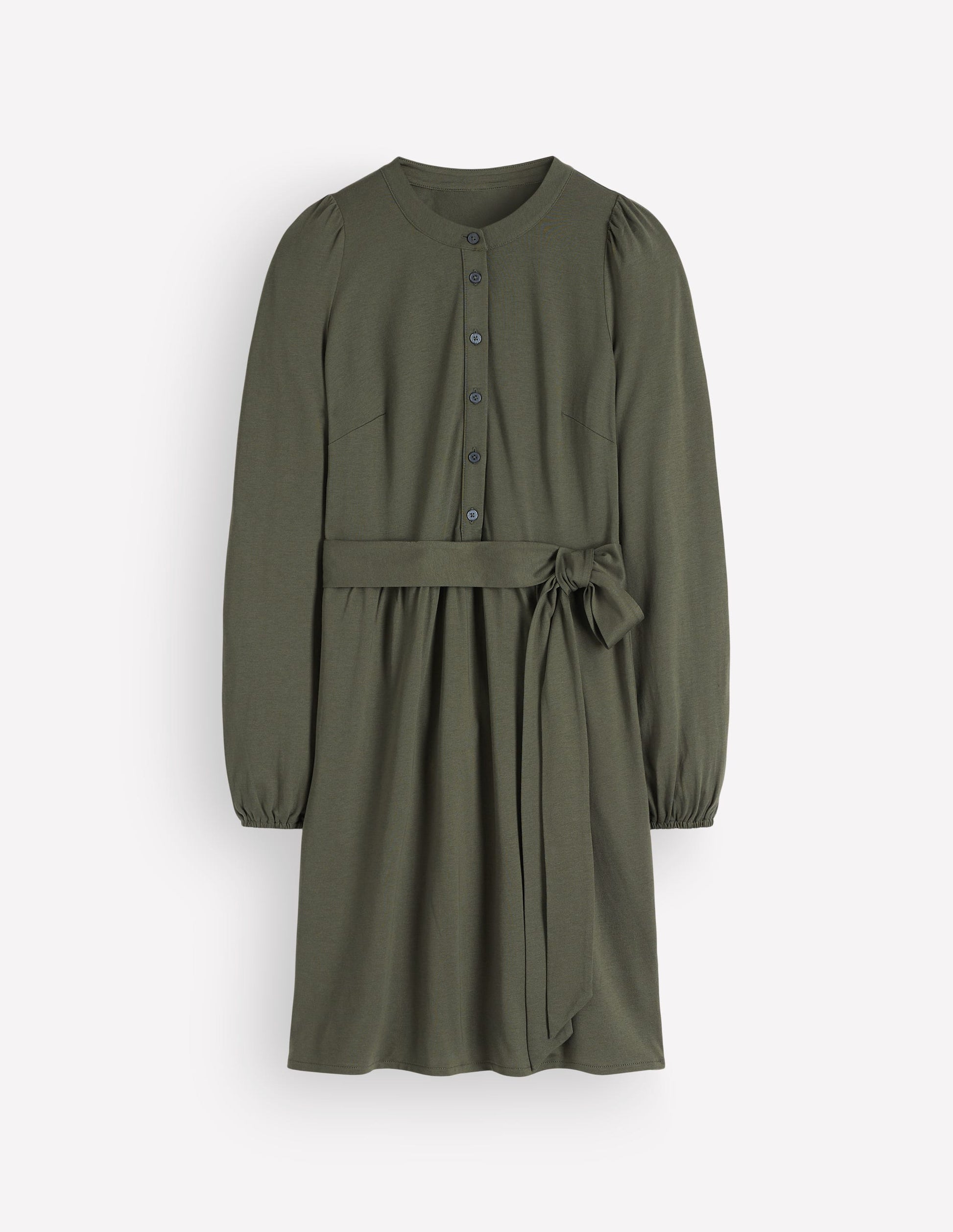 Adele Belted Jersey Dress-Chrome Green-4