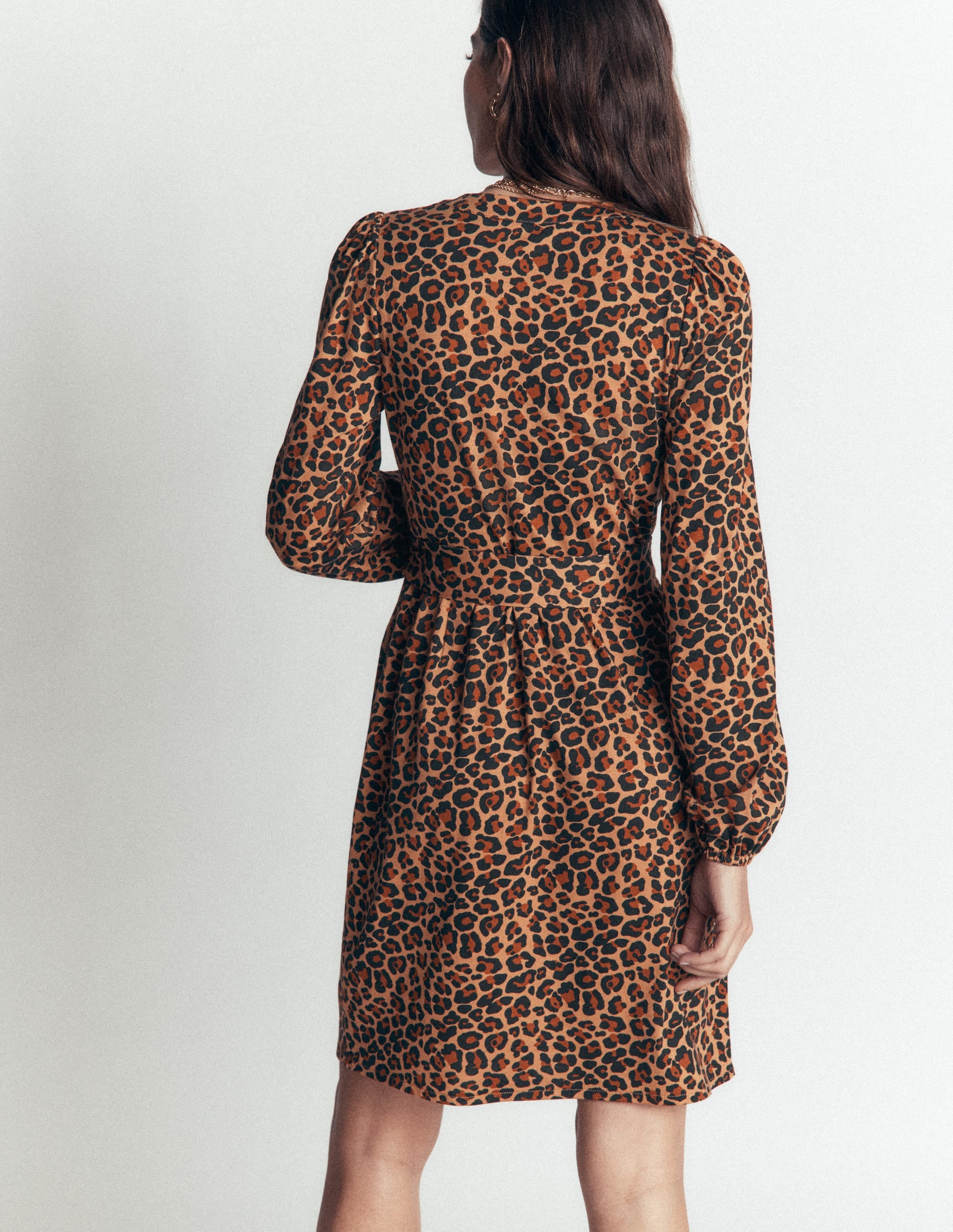 Adele Belted Jersey Dress-Camel, Animal Fields - Image 3