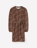 Adele Belted Jersey Dress-Camel, Animal Fields