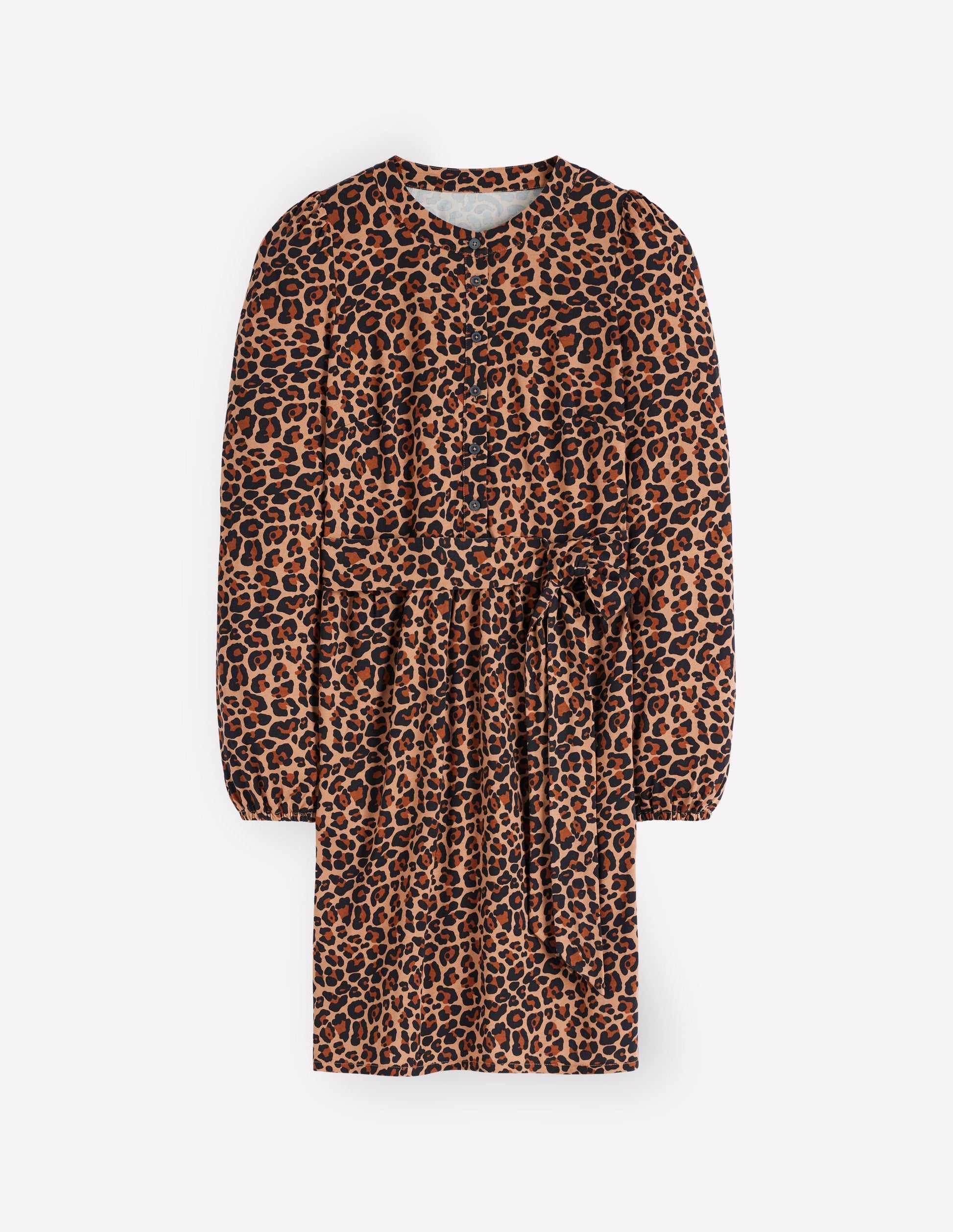 Adele Belted Jersey Dress-Camel, Animal Fields-1