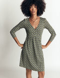 Briony Jersey Short Dress-French Navy, Geo Party