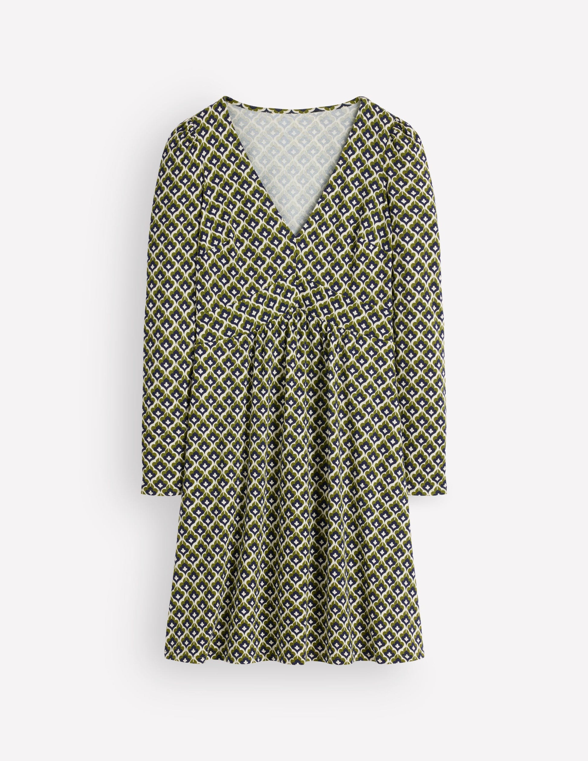 Briony Jersey Short Dress-French Navy, Geo Party-5