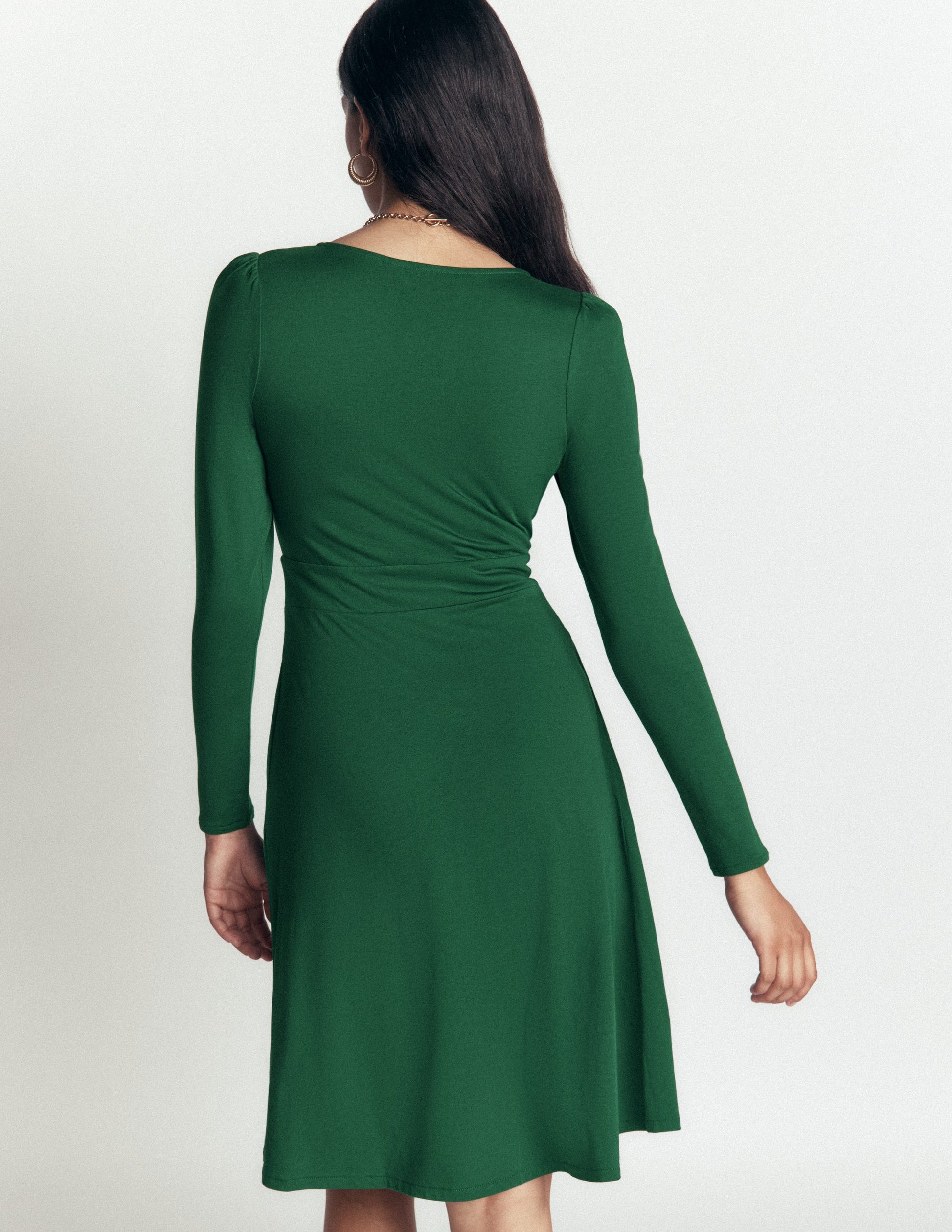 Briony Jersey Short Dress-Hunter Green-3