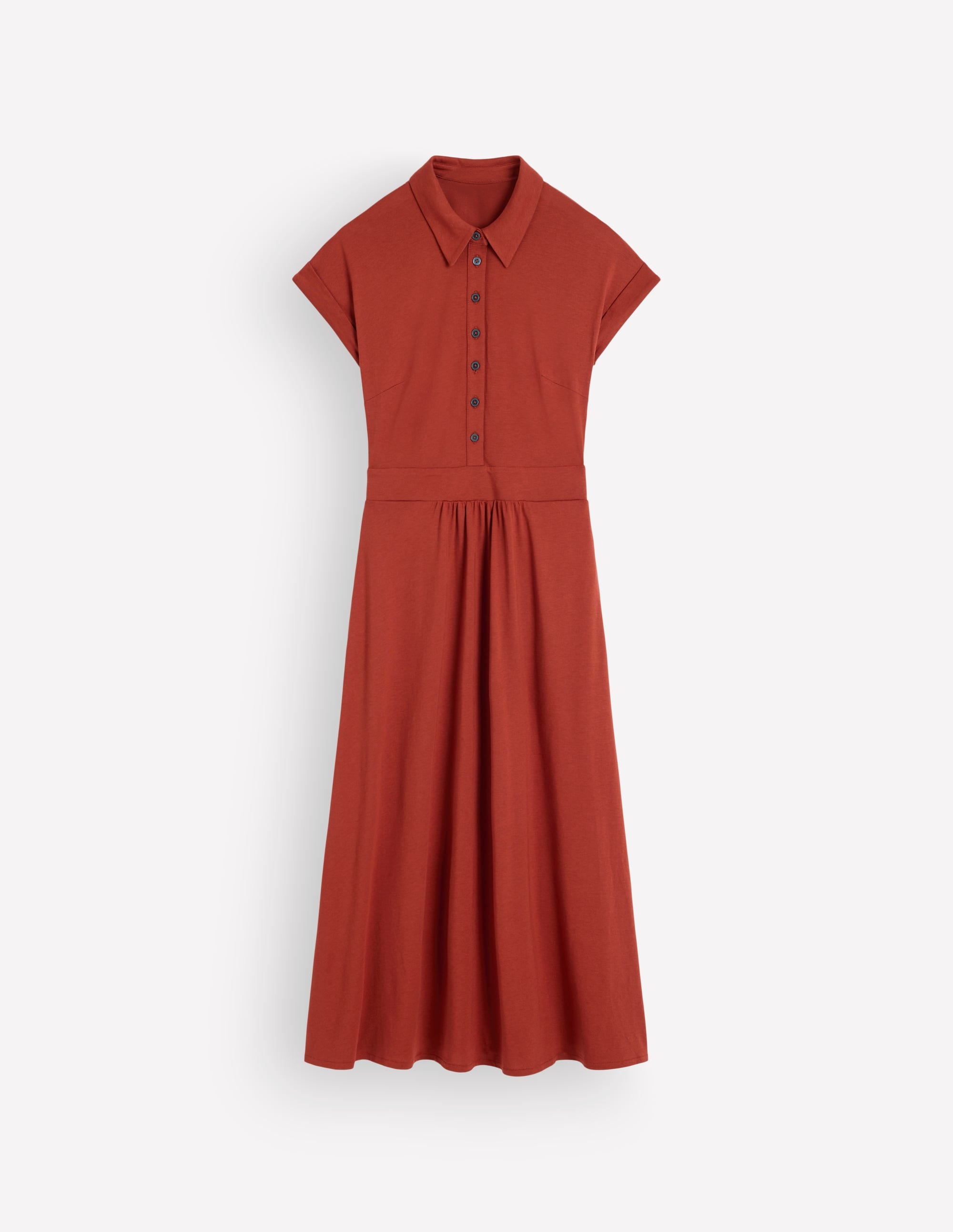 Fae Jersey Shirt Dress-Burnt Orange - Image 6