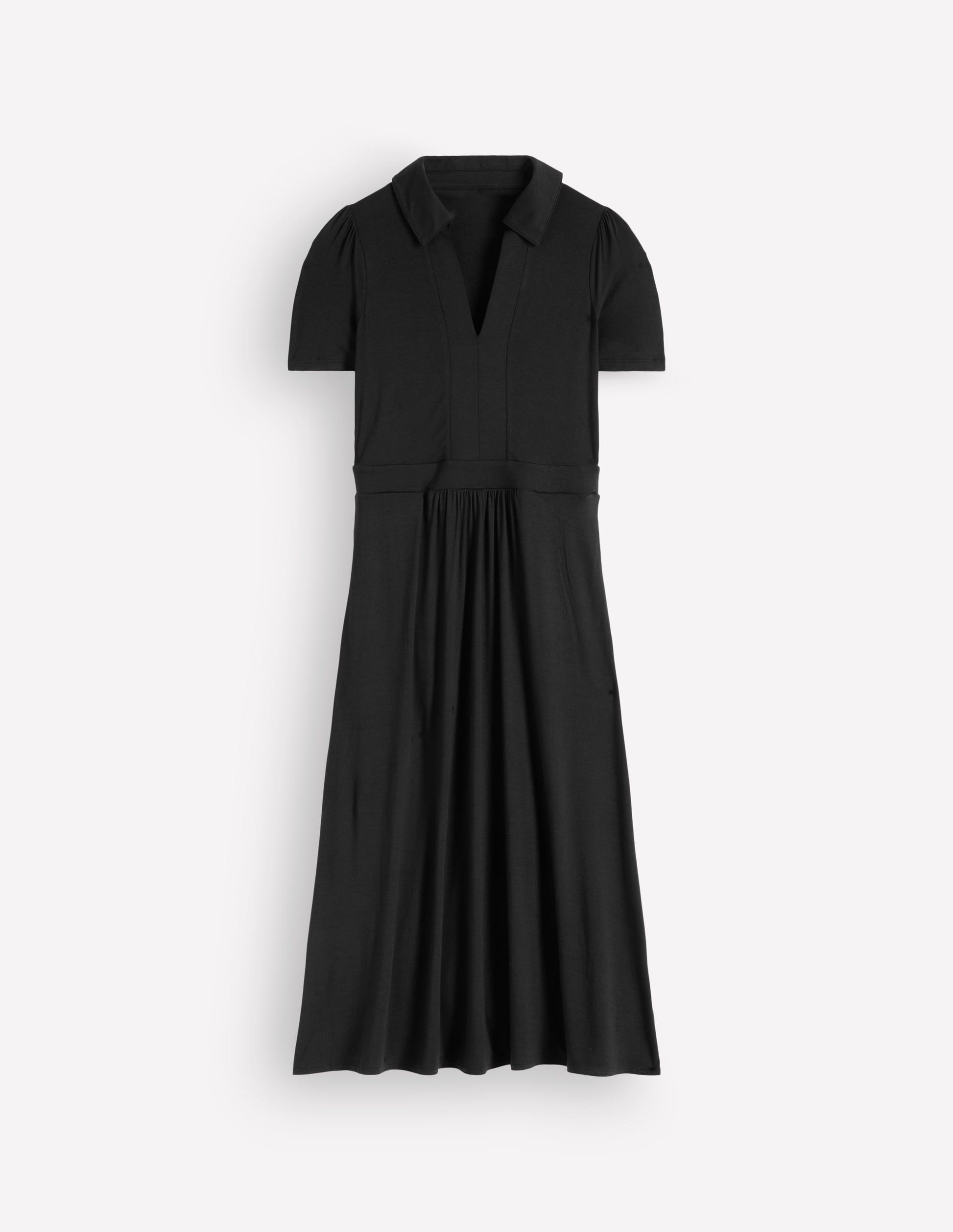 Heidi Jersey Midi Tea Dress-Black-5