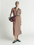 Heidi Jersey Midi Tea Dress-Almond Milk, Geo