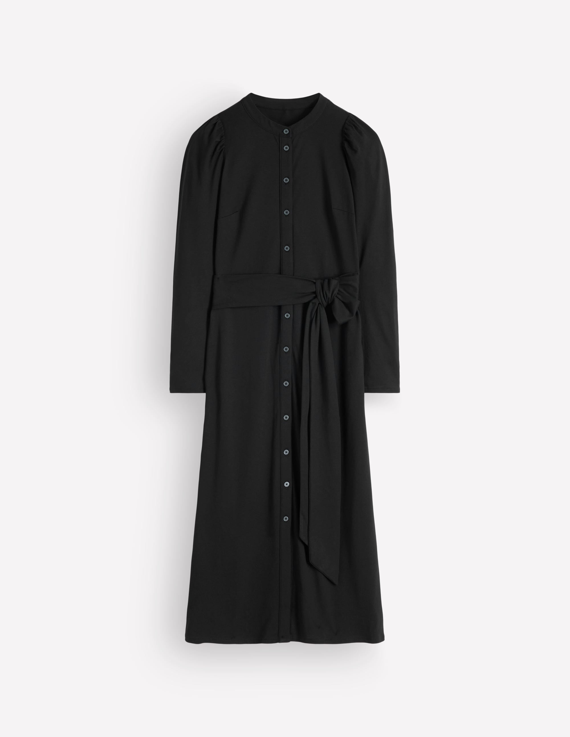 Honor Column Jersey Midi Dress-Black - Image 4