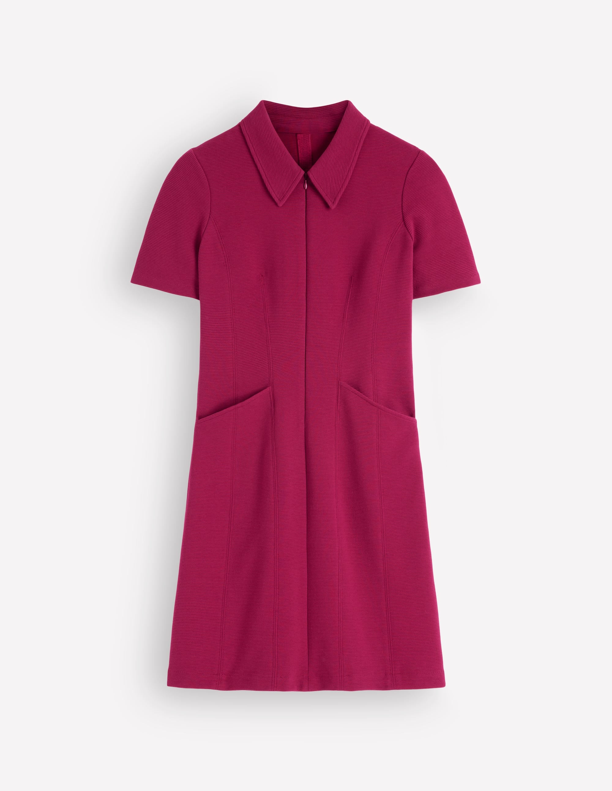 Nia Short Sleeve Zip Dress-Beetroot Red - Image 6