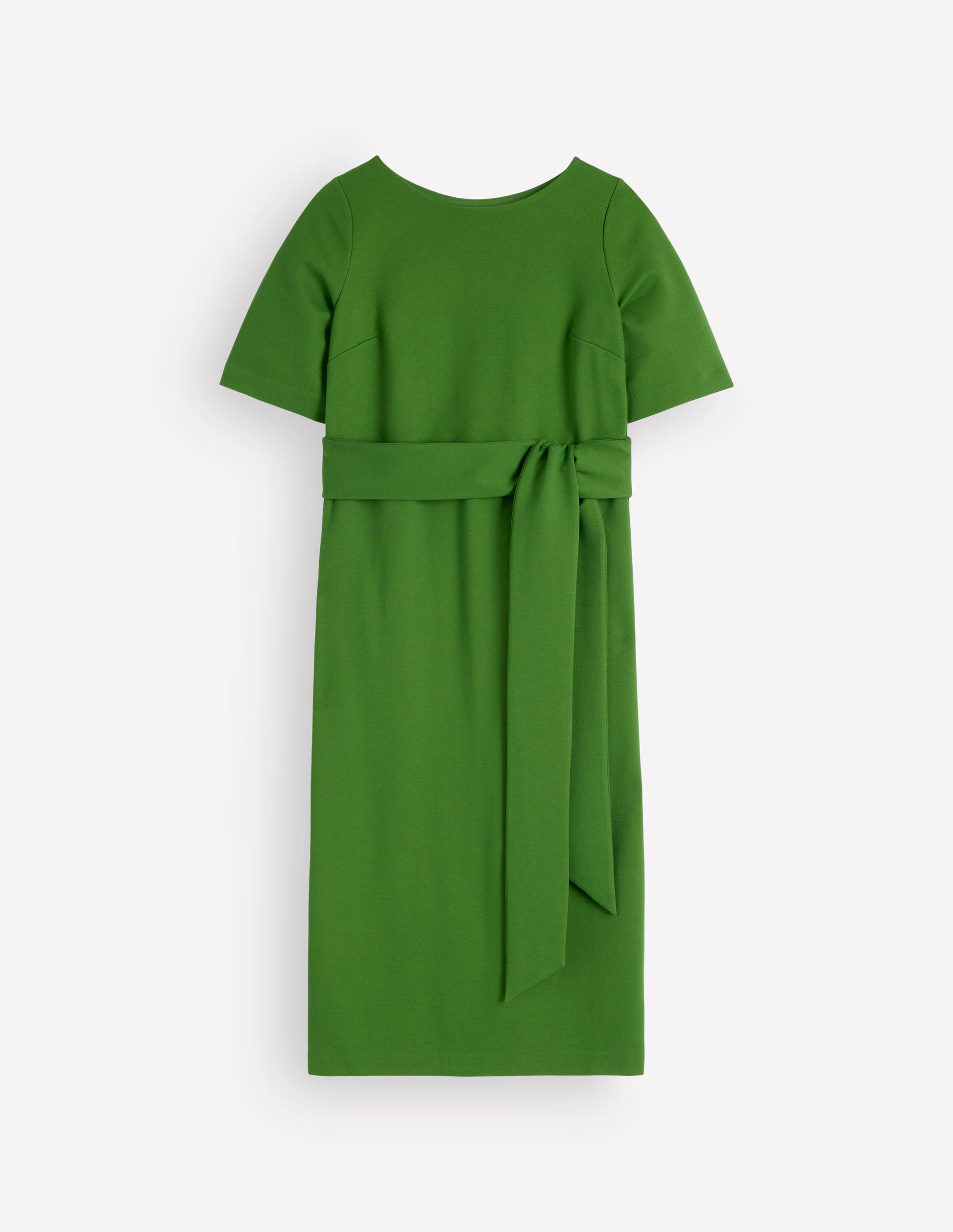 Belted Ponte Midi Dress-Promenade Green-5