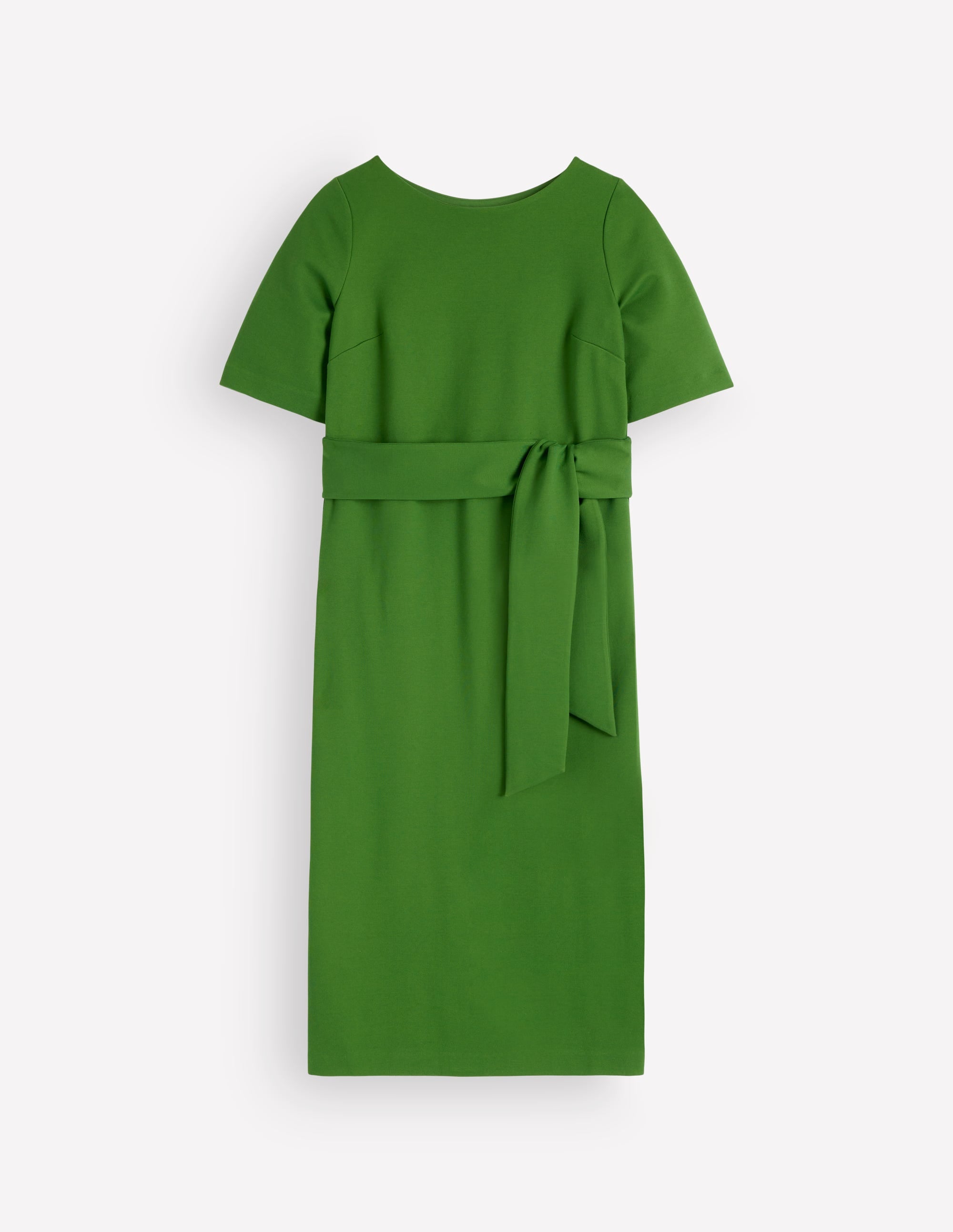 Belted Ponte Midi Dress-Promenade Green - Image 5