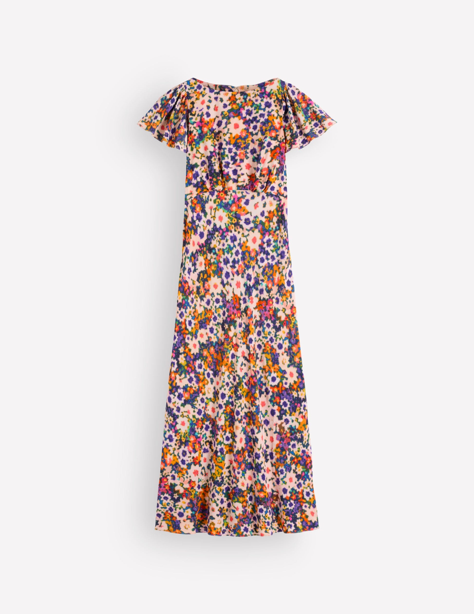 Draped Sleeve Occasion Dress-Multi, Flora Fusion-8