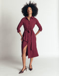 Kate Pleated Shirt Dress-Deep Wisteria