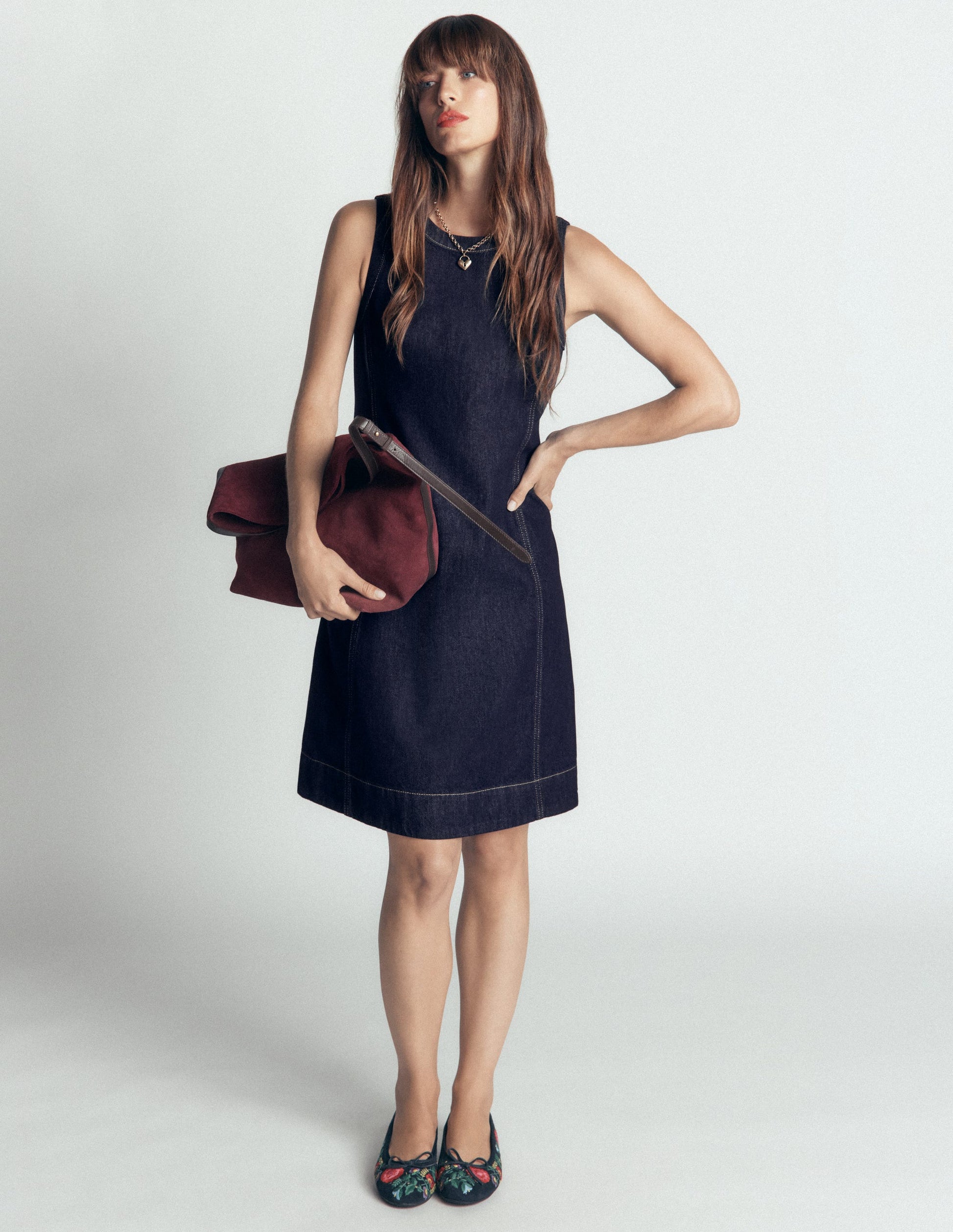 Lou Denim Shift Dress-Indigo Denim-3