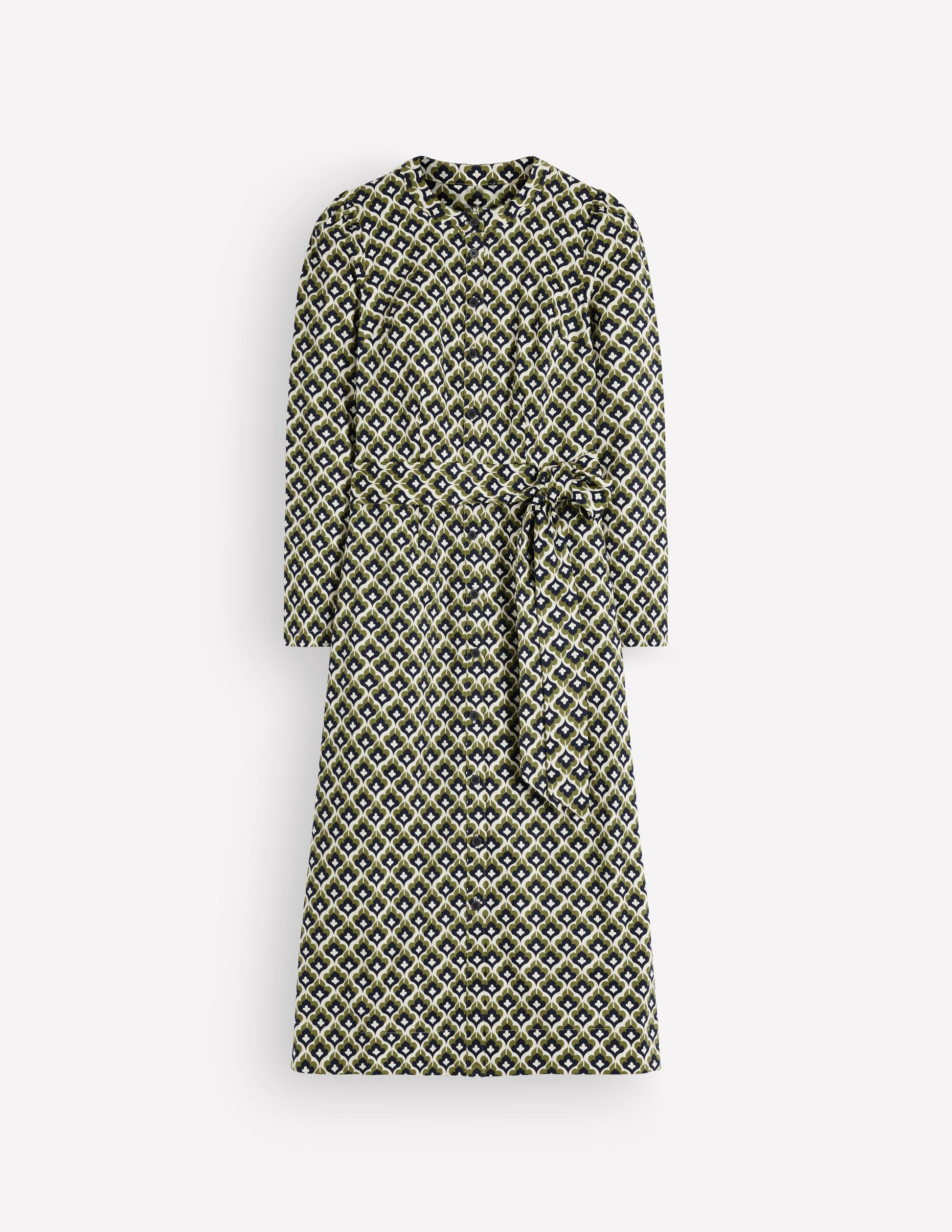Louise Midi Shirt Dress-French Navy, Geo Party-5