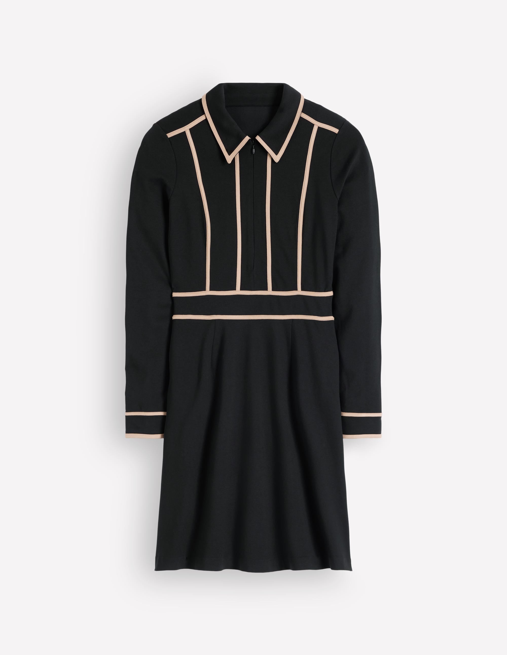 Ula Ponte Short Dress-Black, Camel - Image 5