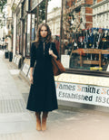 Una Cord Midi Dress-Navy