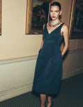 Textured Fit & Flare Dress-Teal Ocean