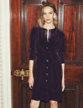 Honor Short Velvet Dress-Nightshade