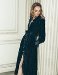 Maeve Velvet Shirt Dress-Teal Ocean
