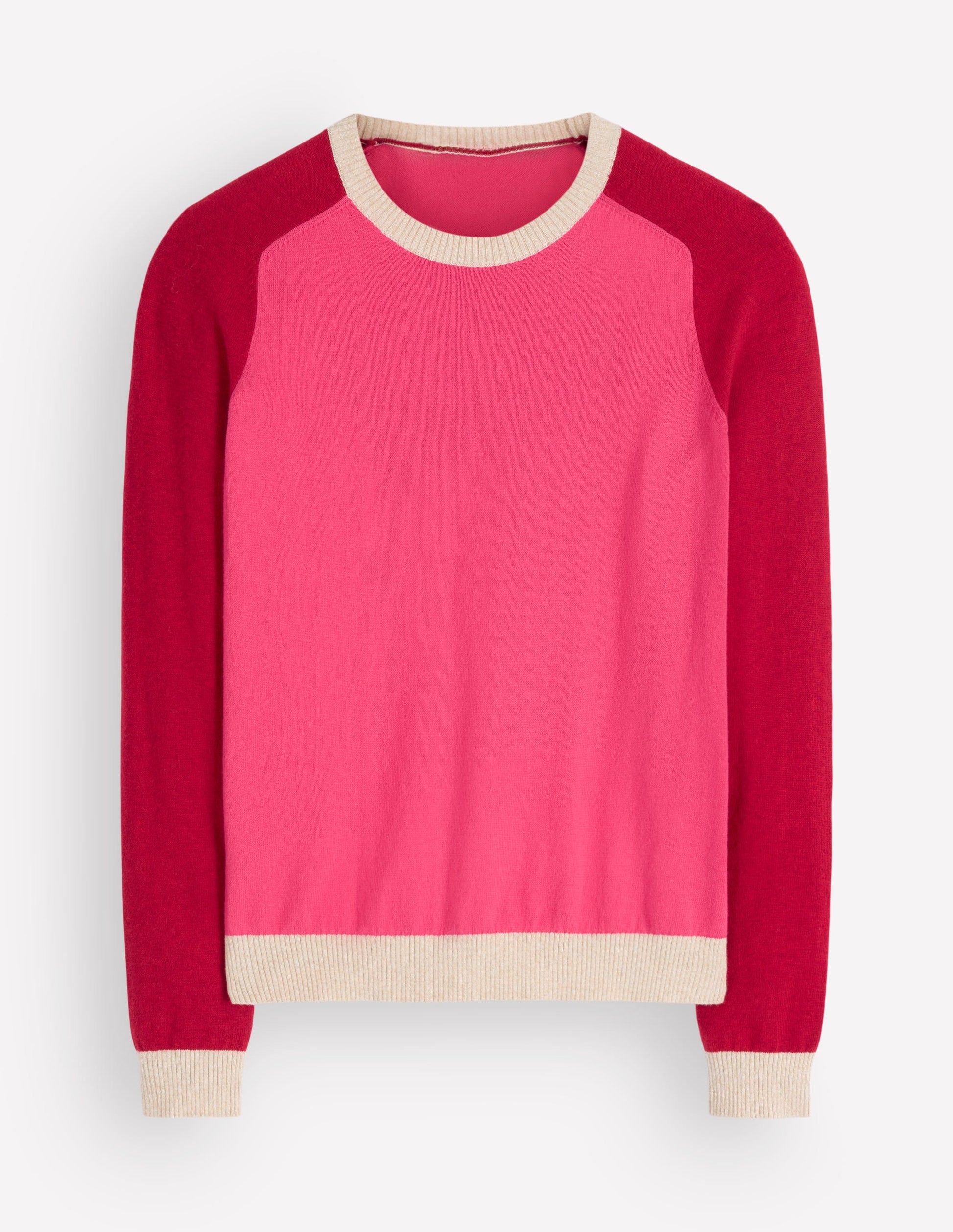 Meg Raglan Sleeve Jumper-Pink colour block-4