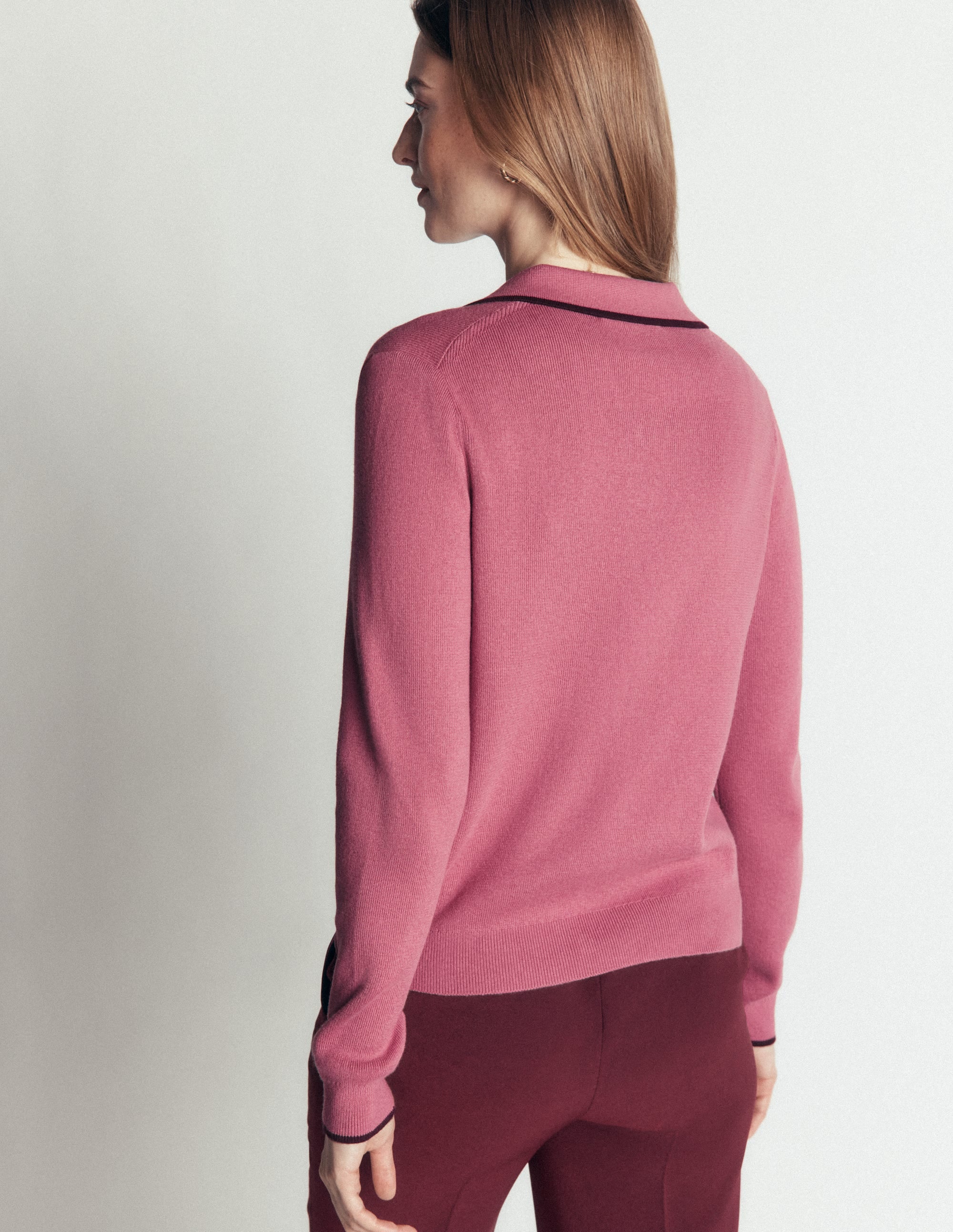 Liz Henley Jumper-Pink Heather - Image 3