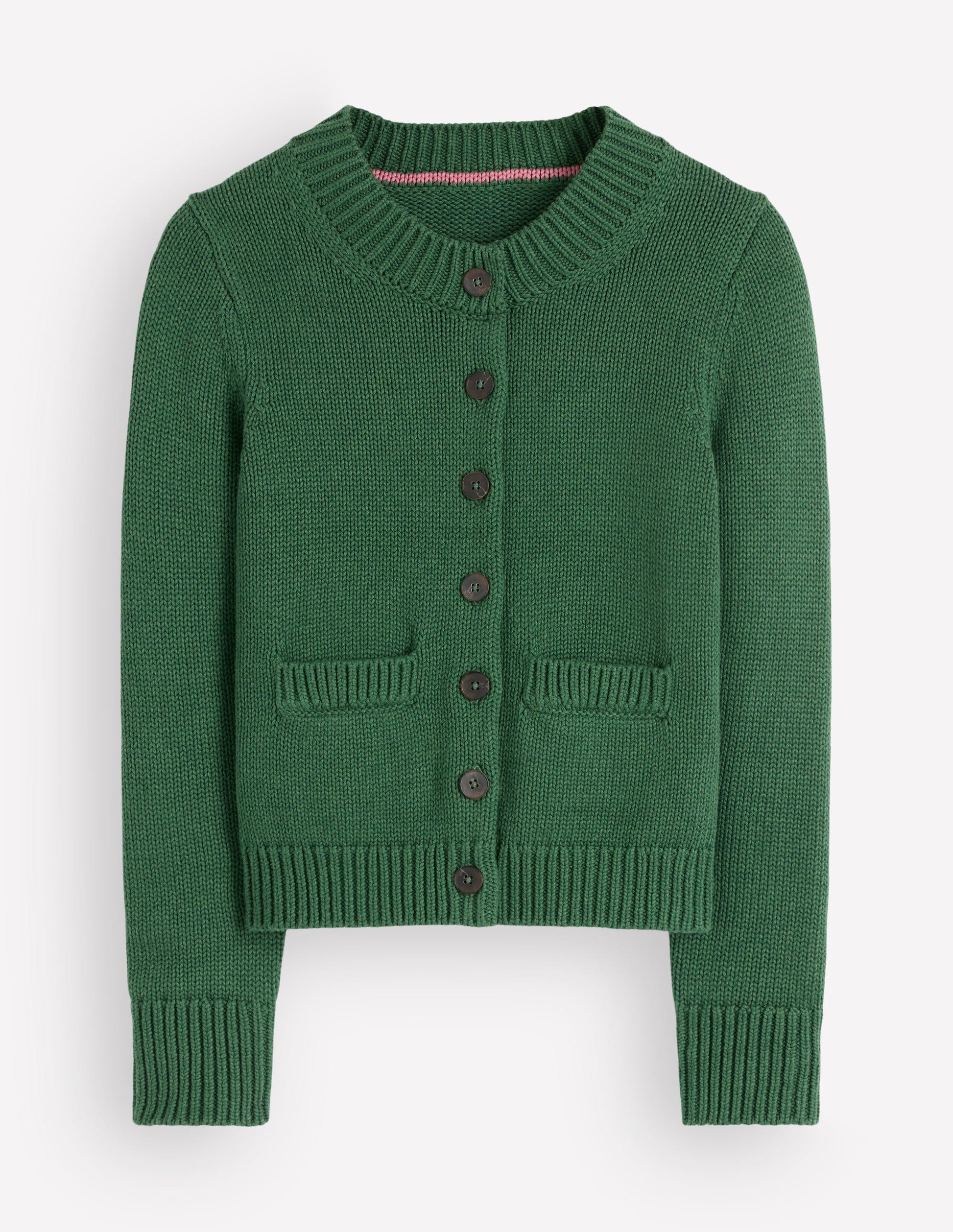 Lucy Chunky Cotton Cardigan-highland green-6