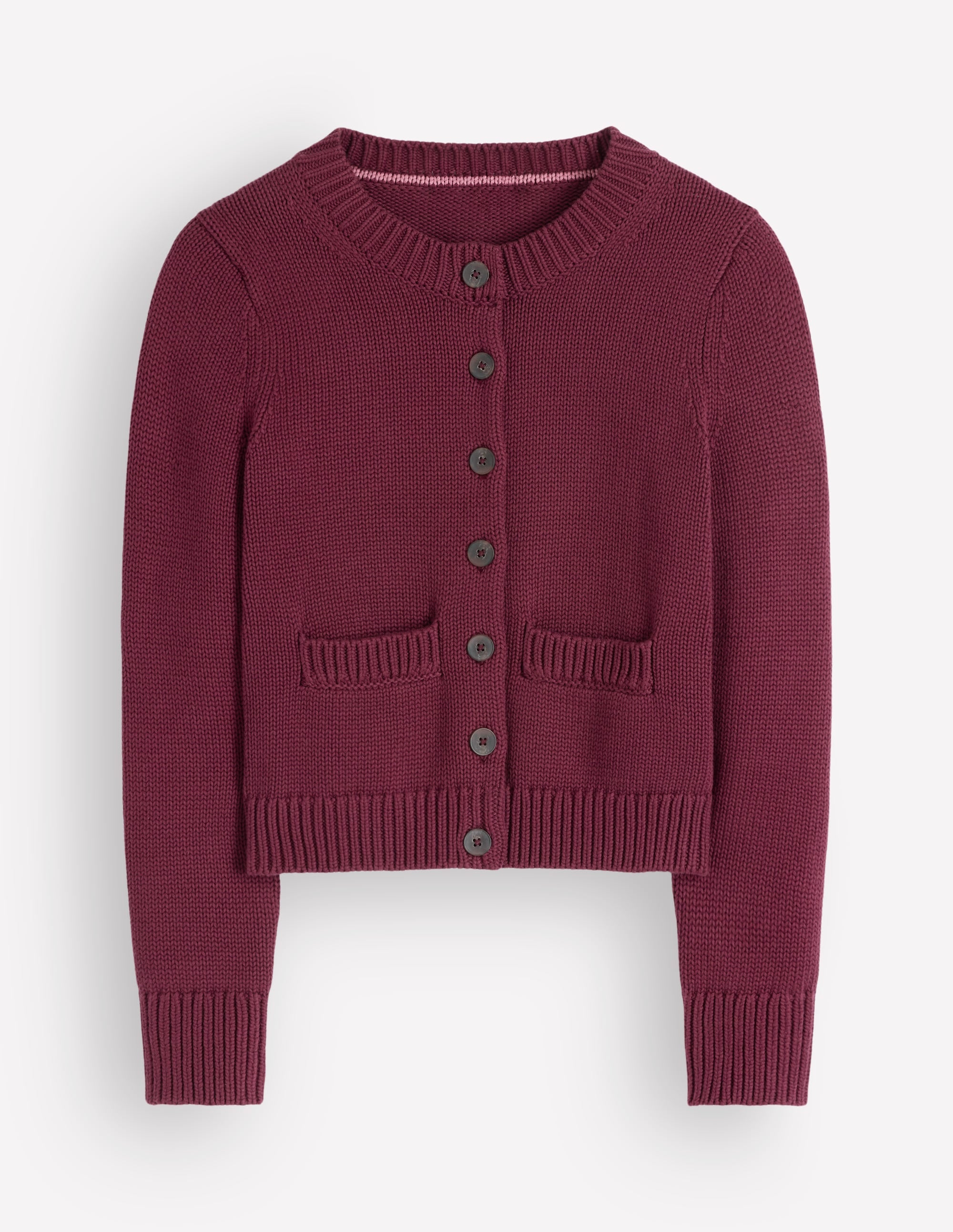 Lucy Chunky Cotton Cardigan-Maroon banner - Image 5