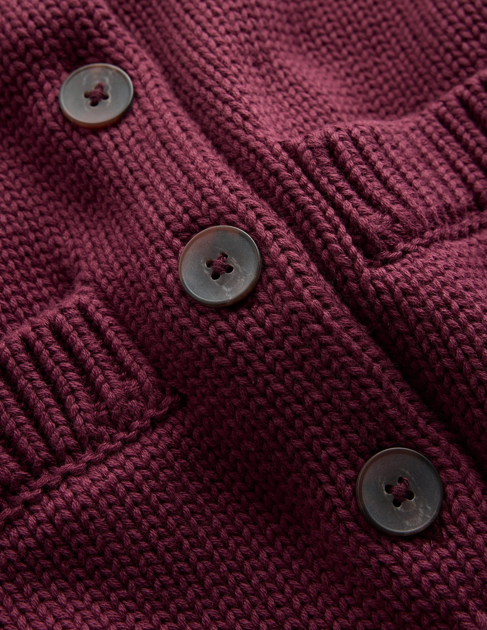 Lucy Chunky Cotton Cardigan-Maroon banner-6