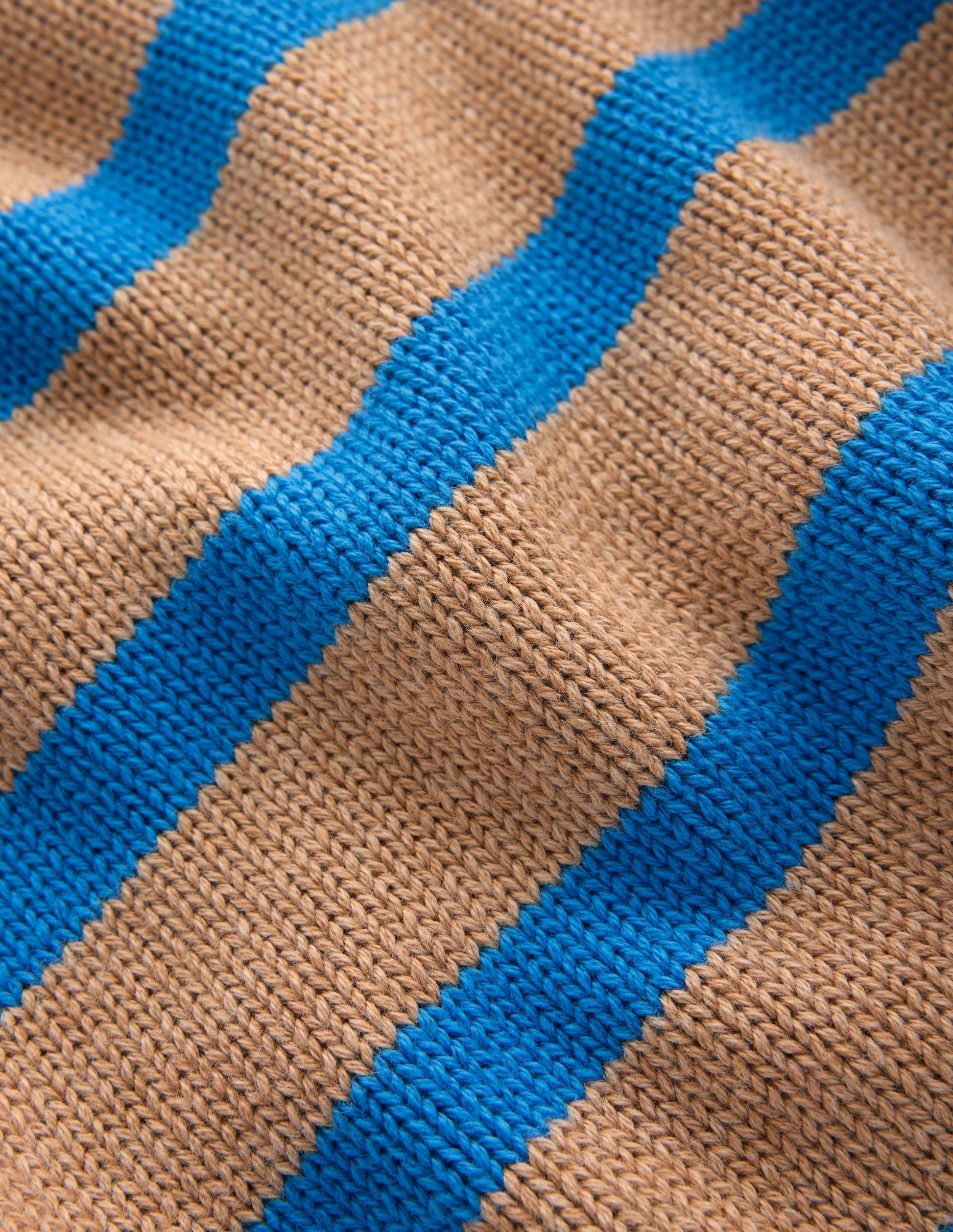 Lucy Relaxed Cotton Jumper-Camel, Blue Stripe-7