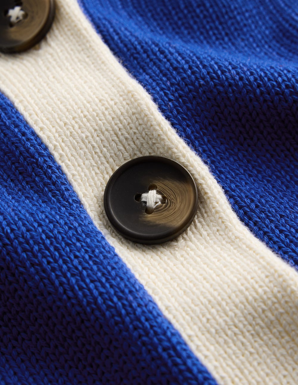 Lucy Relaxed Cotton Cardigan-Bright Blue, Colour Block - Image 9