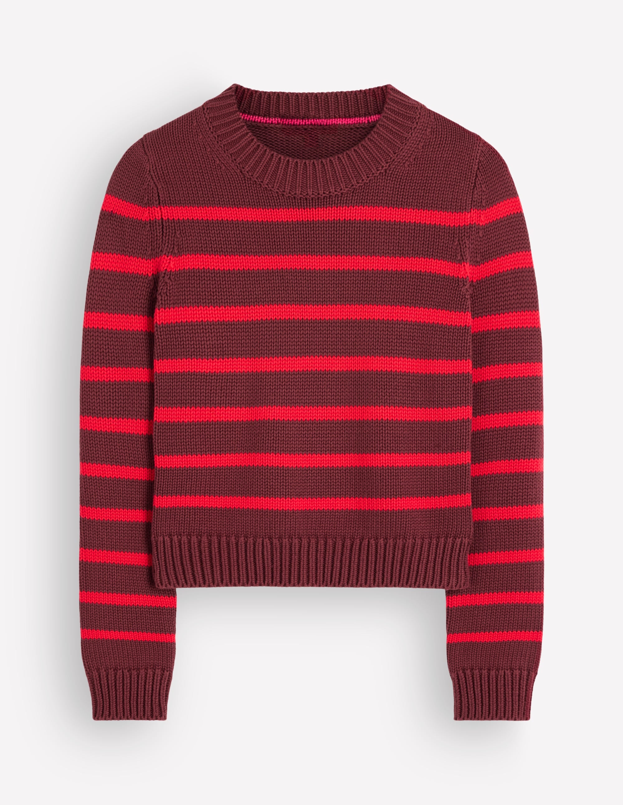 Lucy Chunky Cotton Jumper-Chestnut, Poppy Red - Image 7