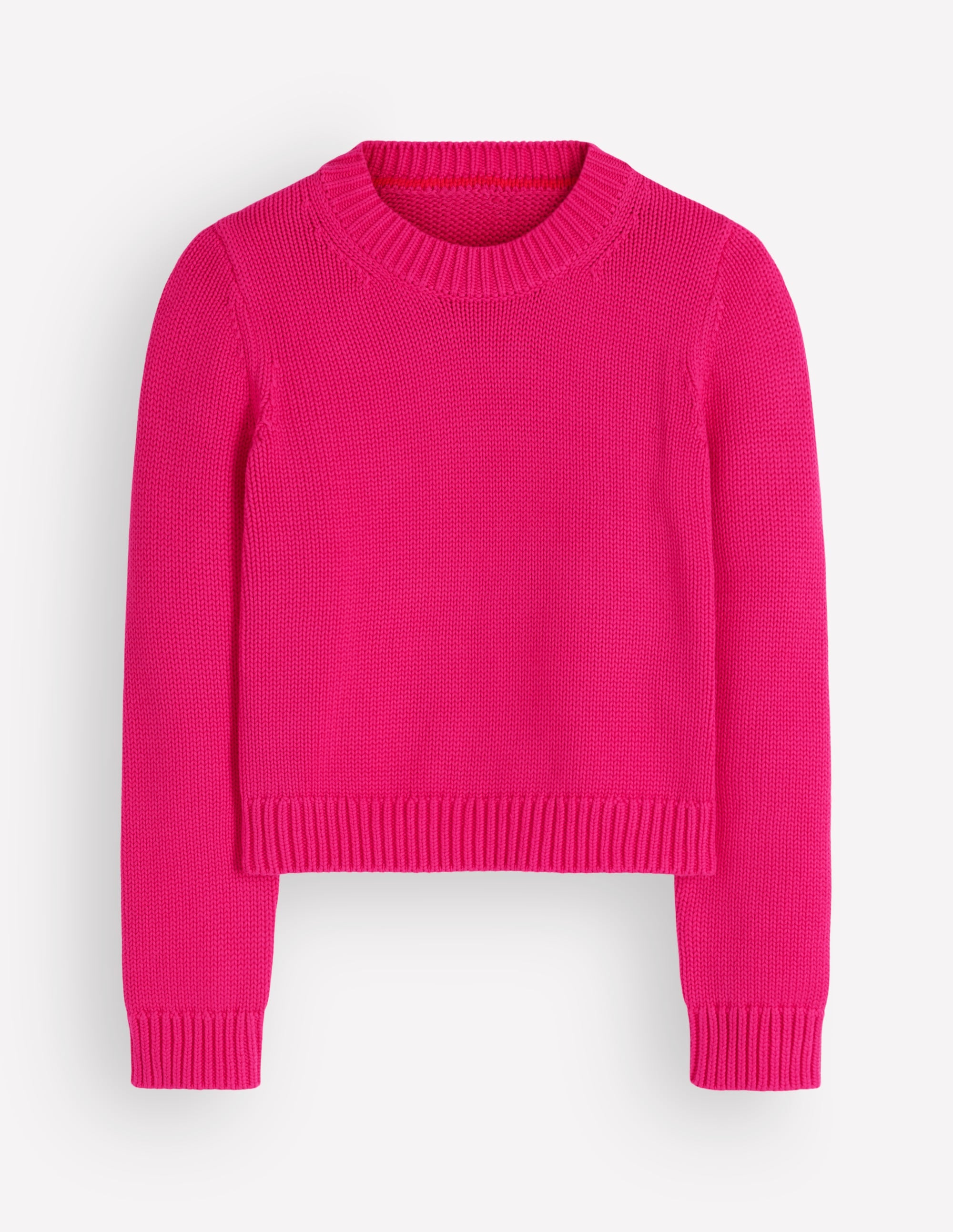 Lucy Chunky Cotton Jumper-Pink peacock - Image 5
