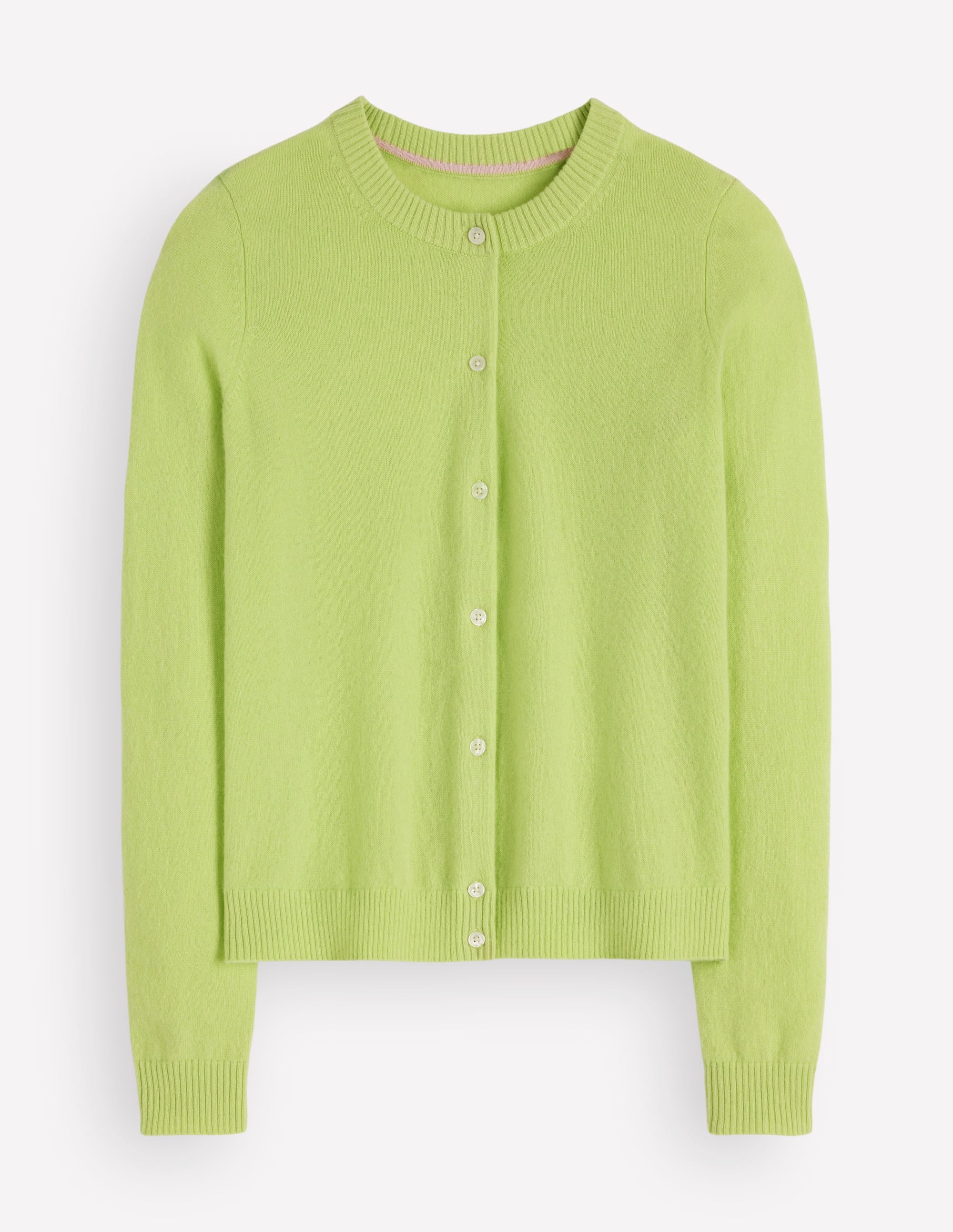 Elsie Cashmere Crew Cardigan-Sweet Mint - Image 6