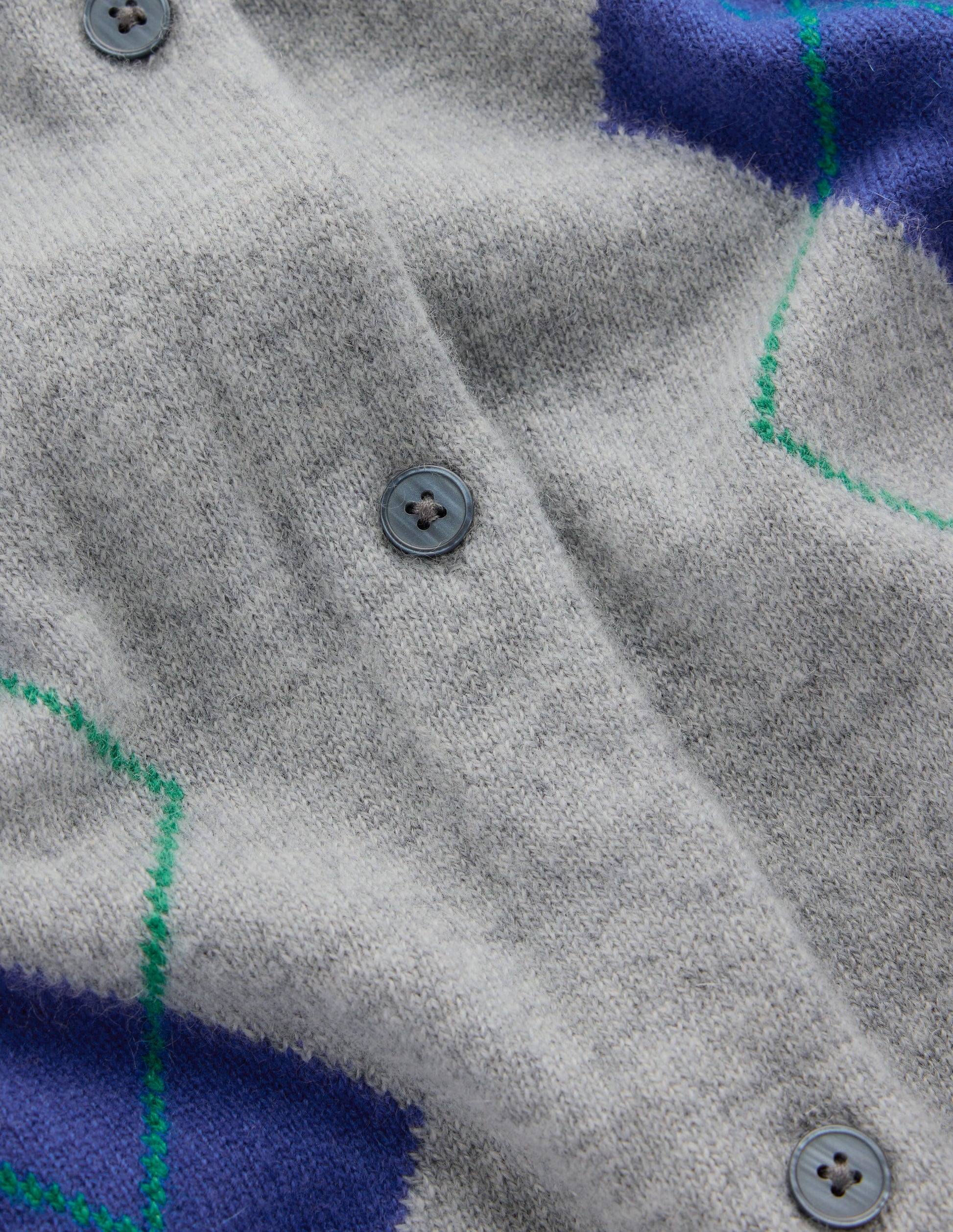Elsie Cashmere Crew Cardigan-Grey Argyle-7