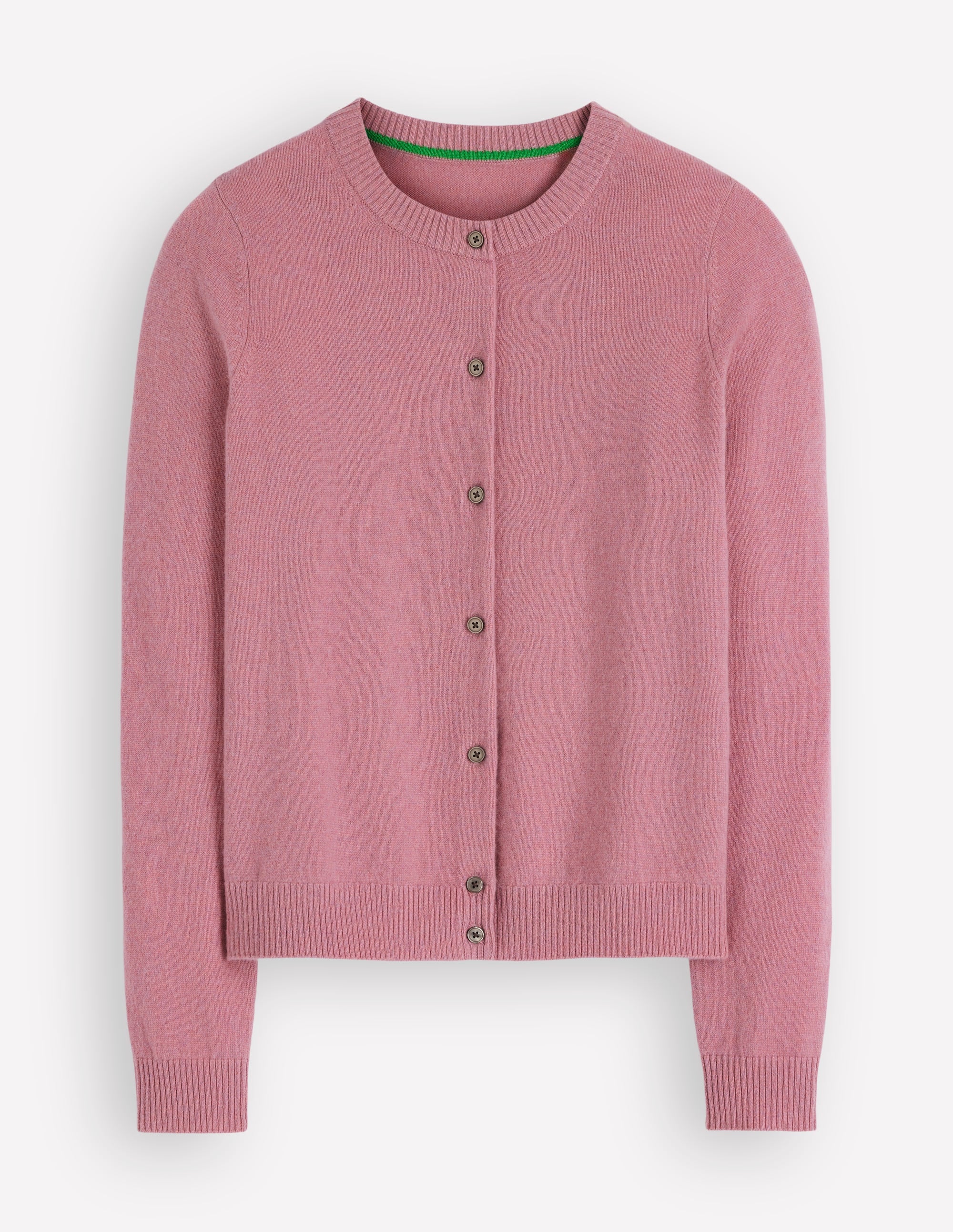 Elsie Cashmere Crew Cardigan-Pink Heather - Image 6