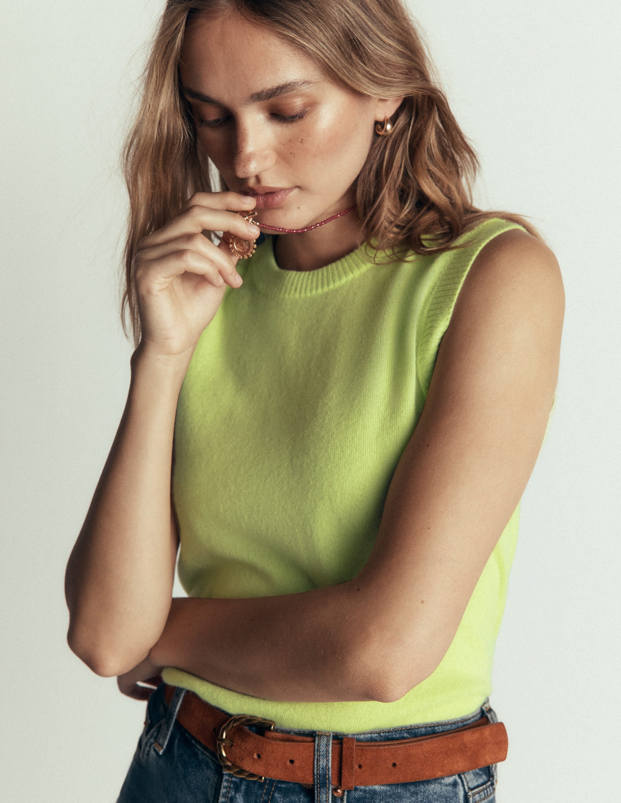 Elsie Cashmere Tank-Sweet Mint - Image 2