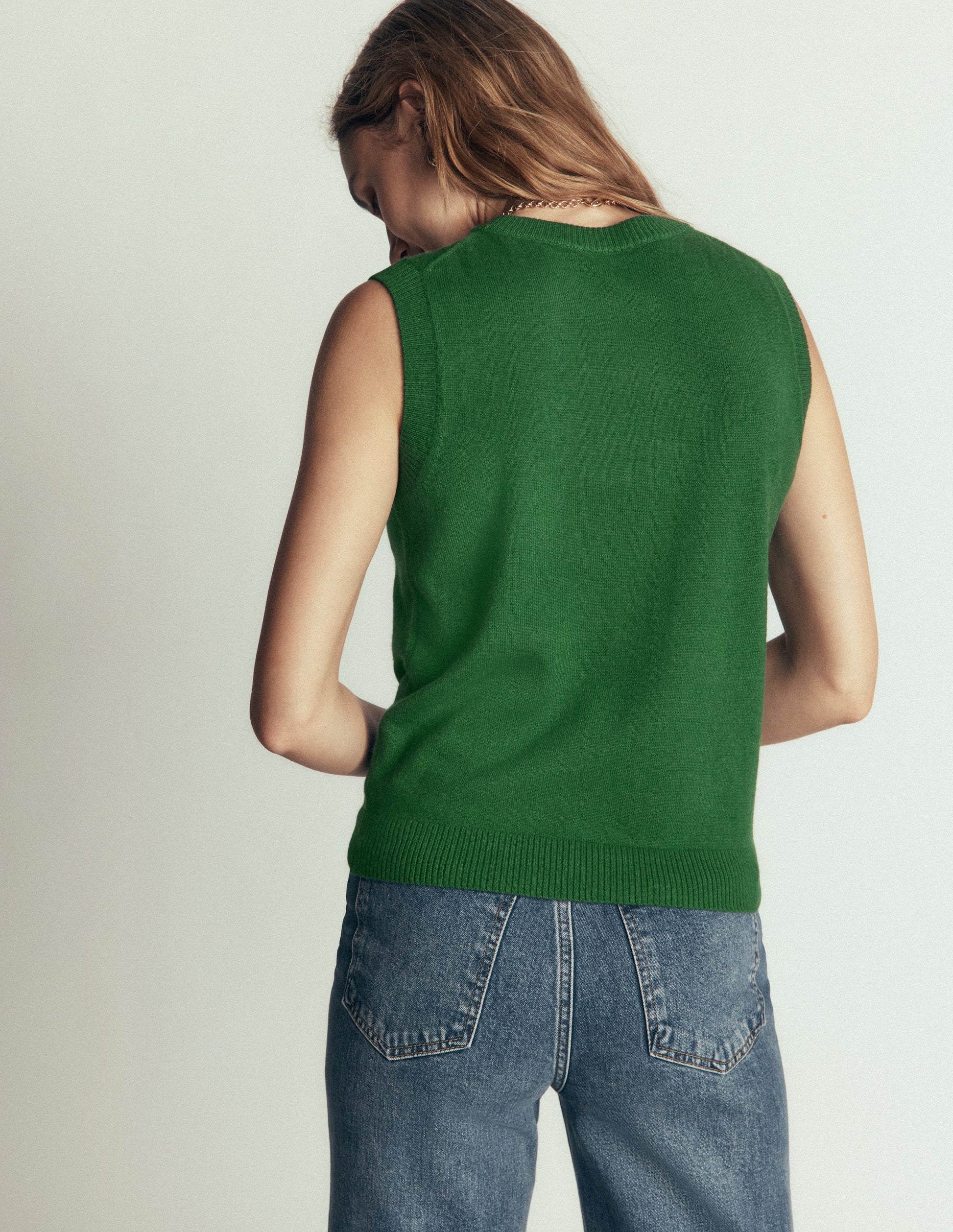 Elsie Cashmere Tank-Fresh Green-3