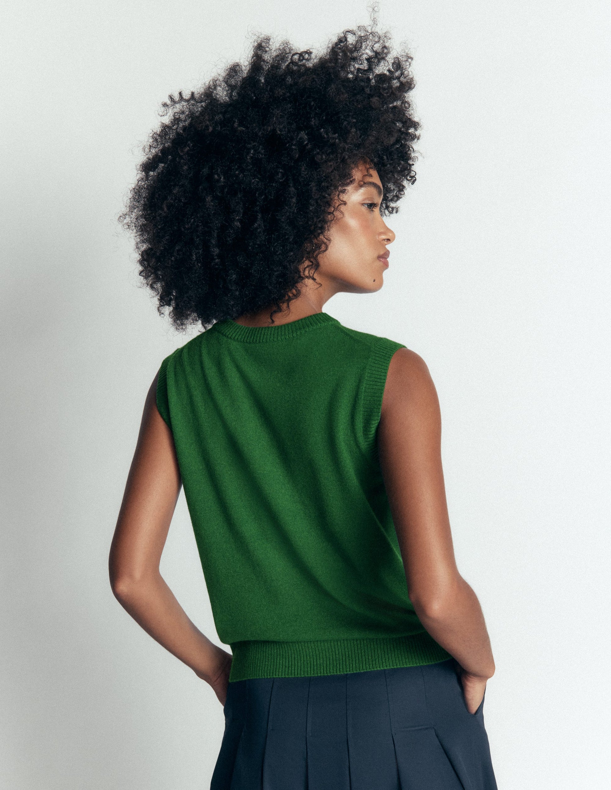Elsie Cashmere Tank-Fresh Green-3