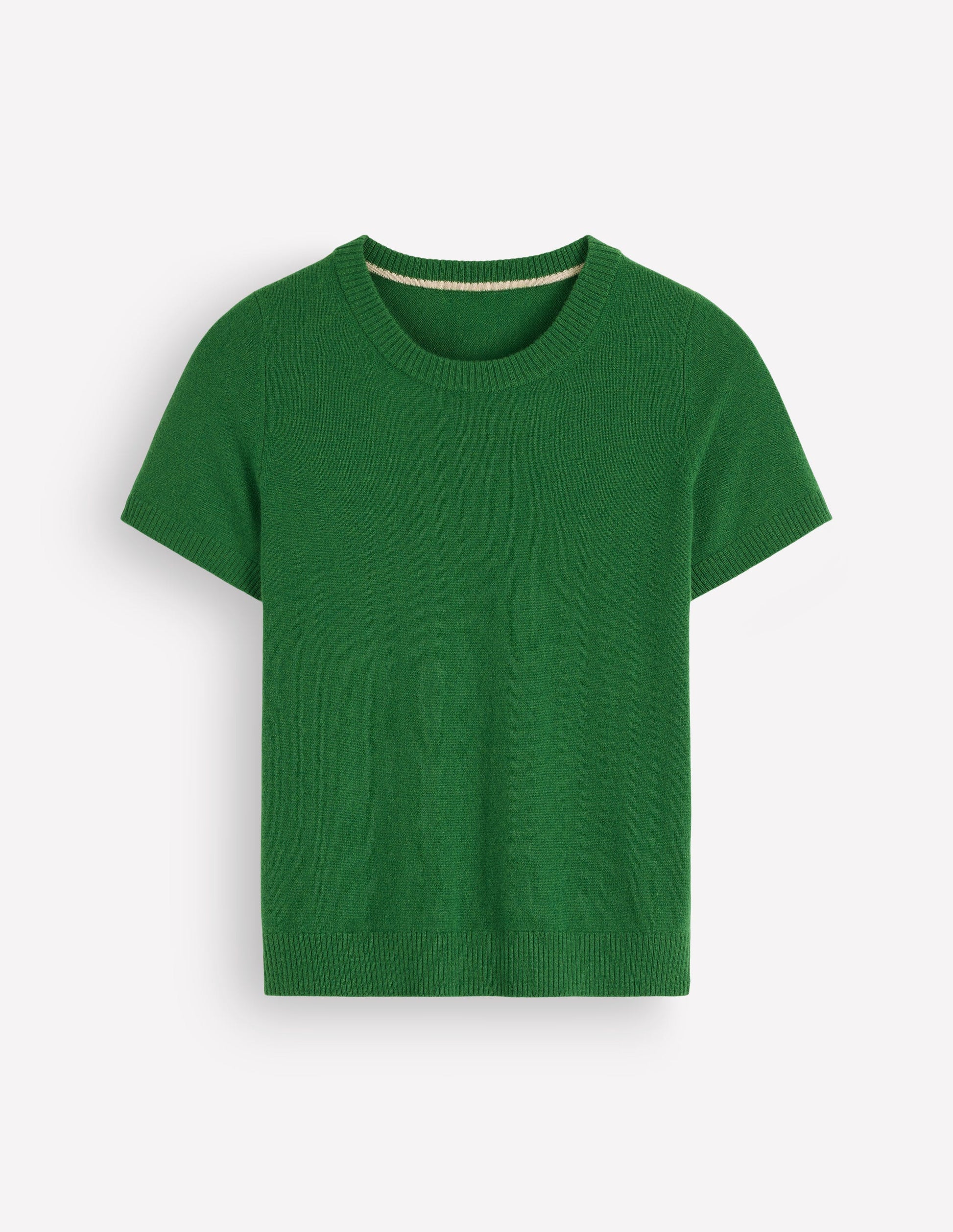 Elsie Cashmere Crew T-shirt-Fresh Green-5