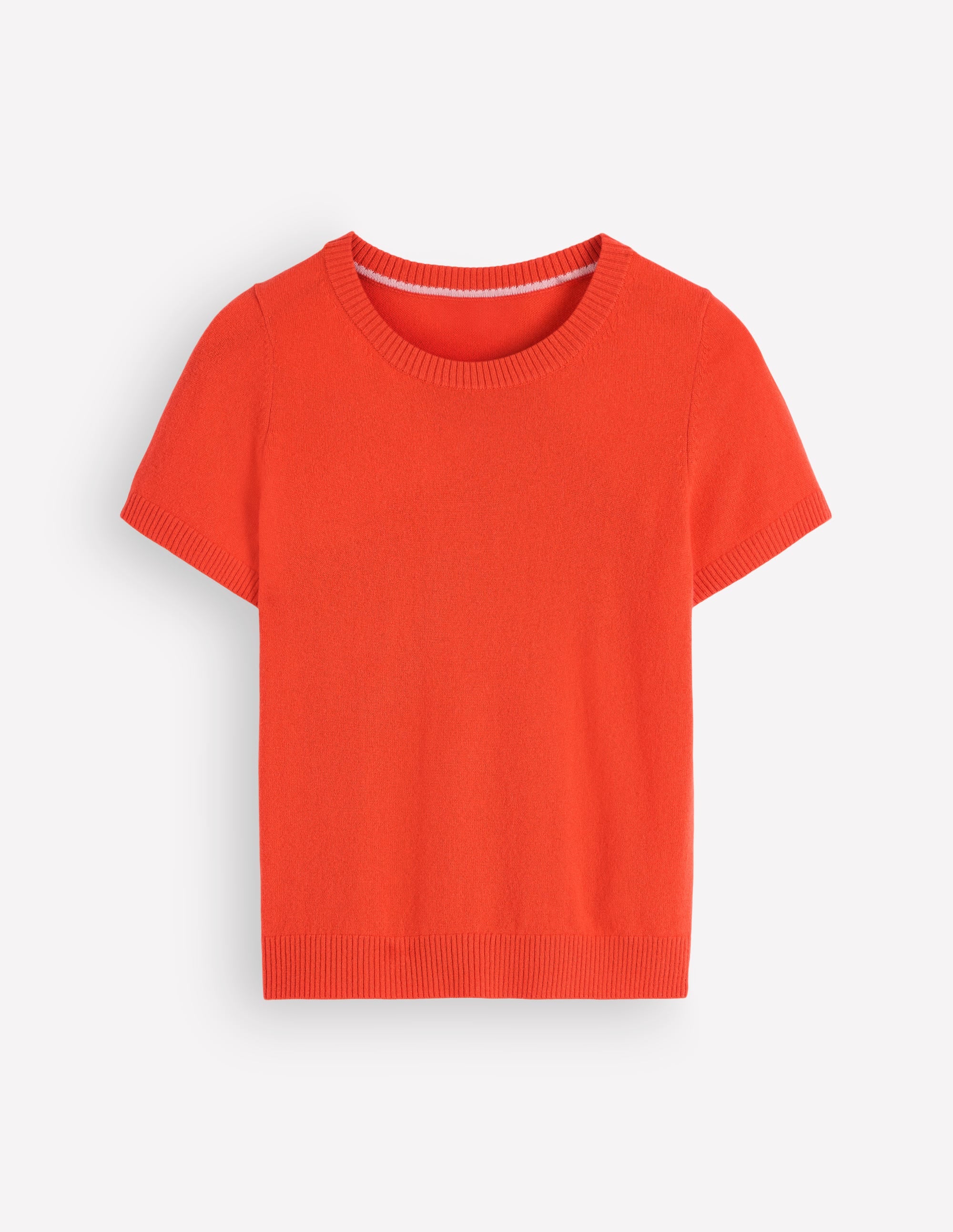 Elsie Cashmere Crew T-shirt-Orange Lily - Image 7