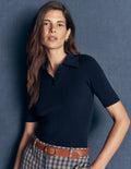 Rhianne Cotton Rib Jumper-Navy