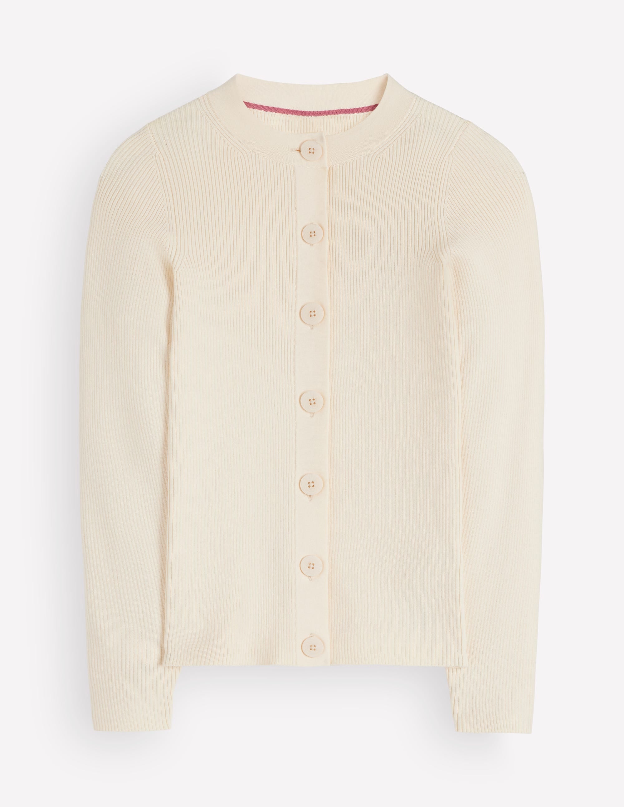 Rhianne Cotton Rib Cardigan-Ivory - Image 6
