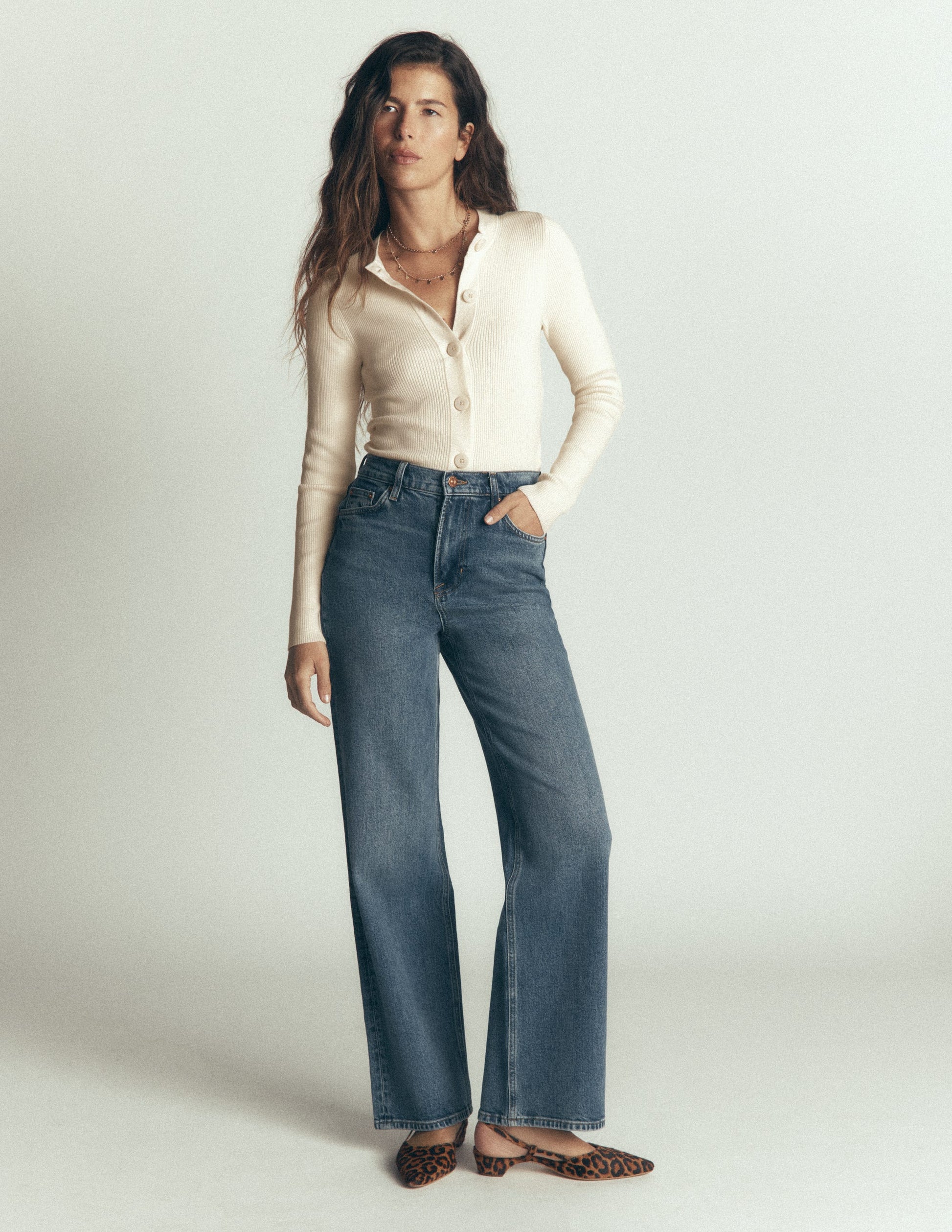 Rhianne Cotton Rib Cardigan-Ivory-4