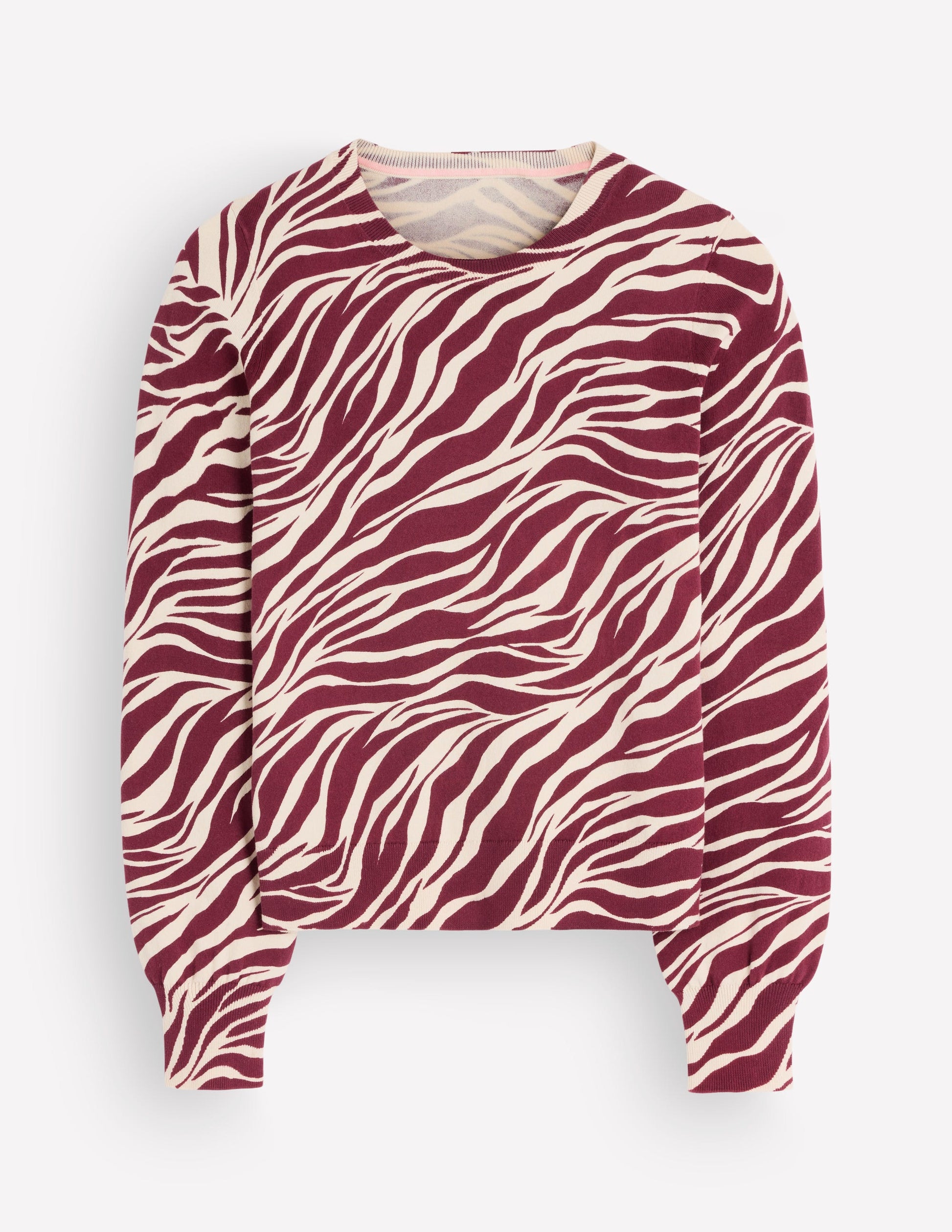 Camilla Cotton Crew Jumper-Chestnut, Zebra Swirl-5