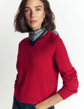 Camilla Cotton Crew Jumper-Crimson Red