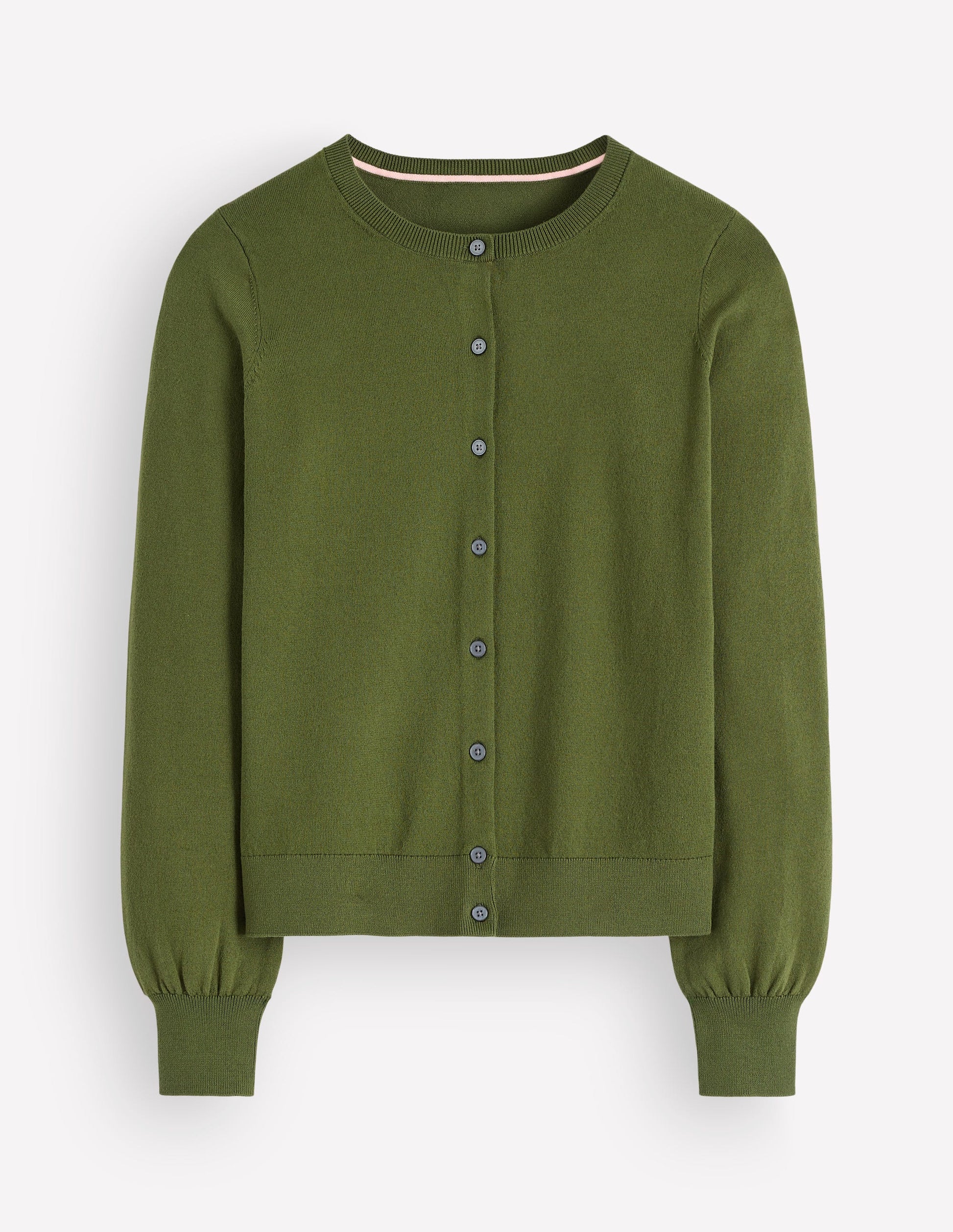 Camilla Cotton Crew Cardigan-Forest Green-6