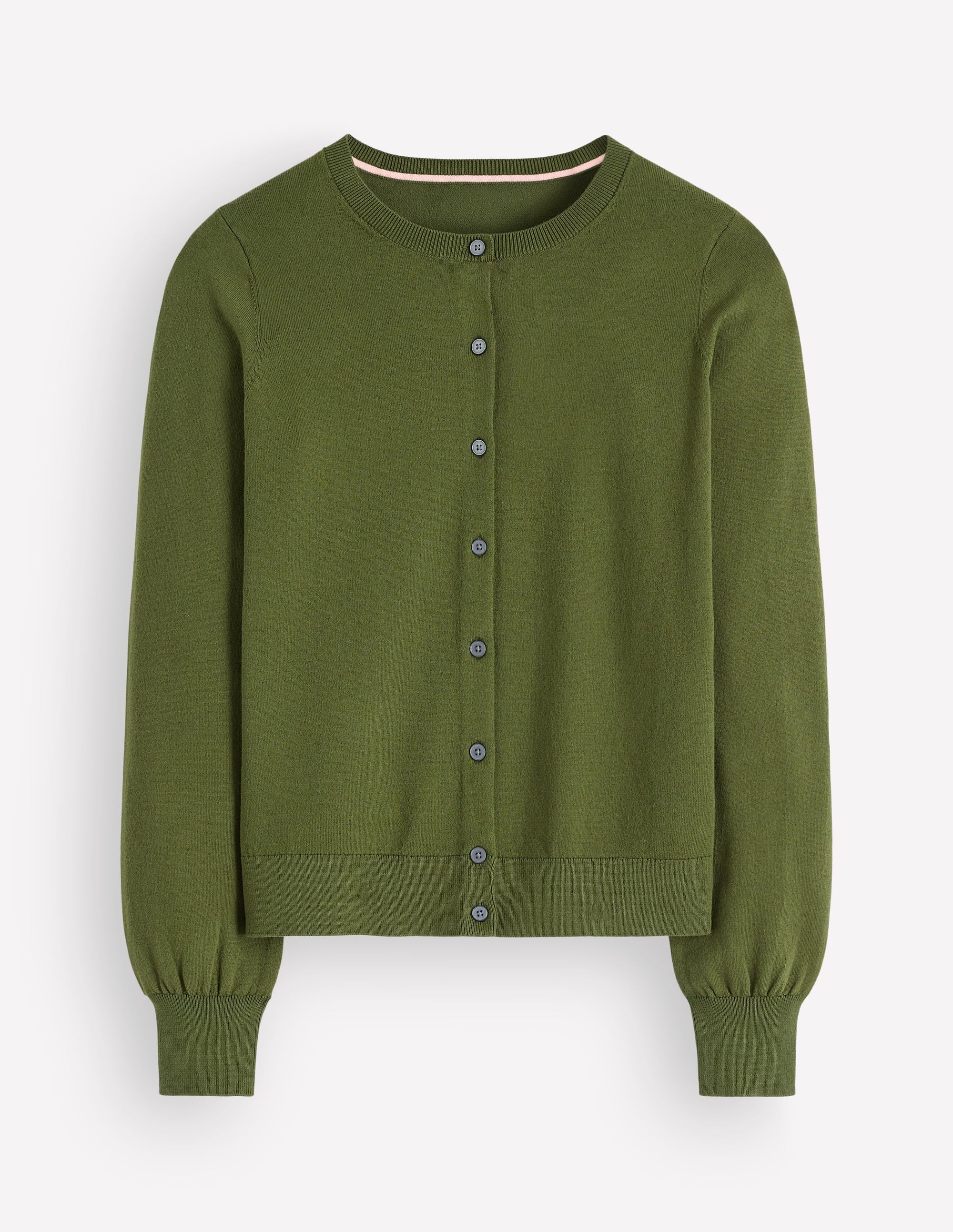 Camilla Cotton Crew Cardigan-Forest Green - Image 6