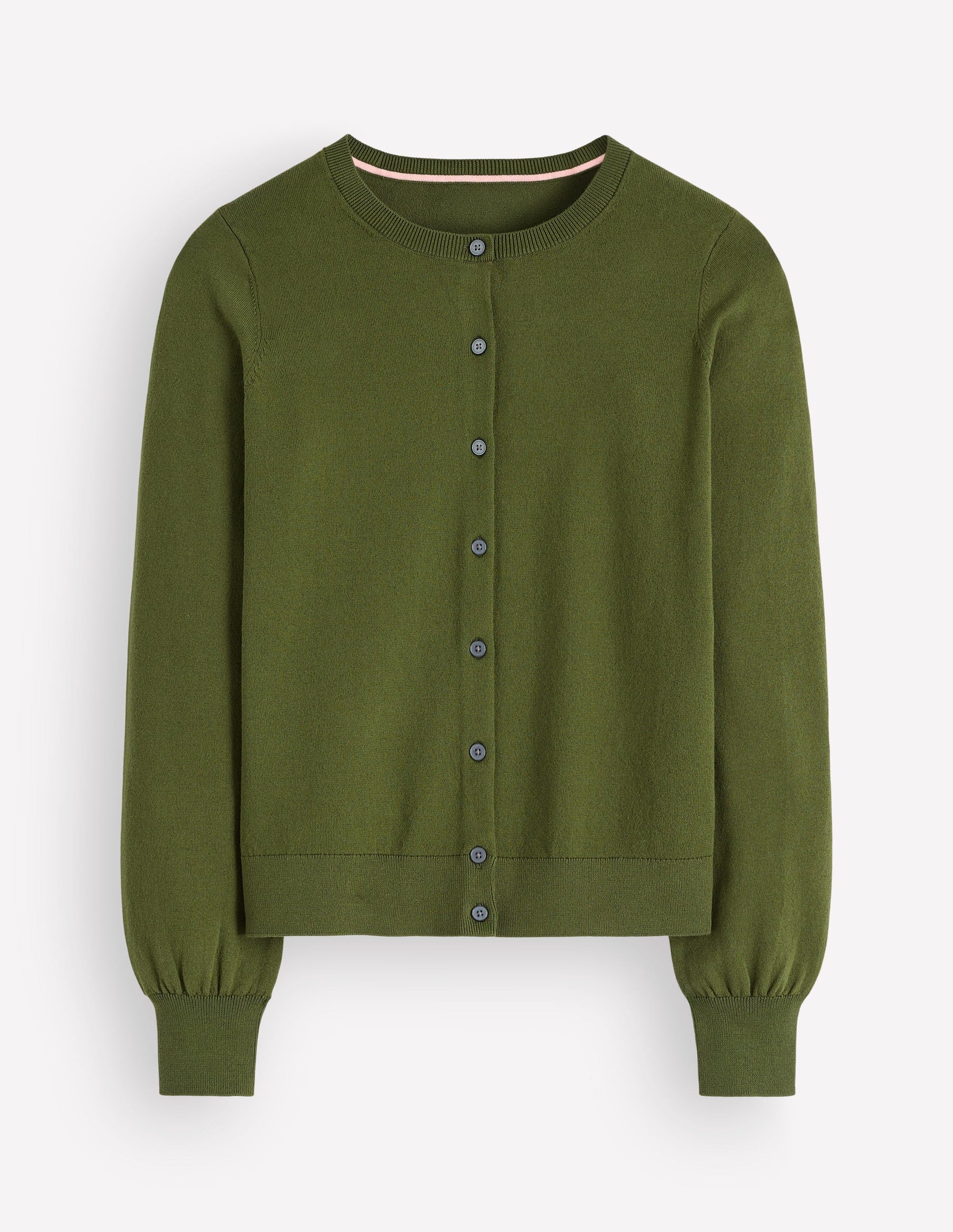 Camilla Cotton Crew Cardigan-Forest Green-6